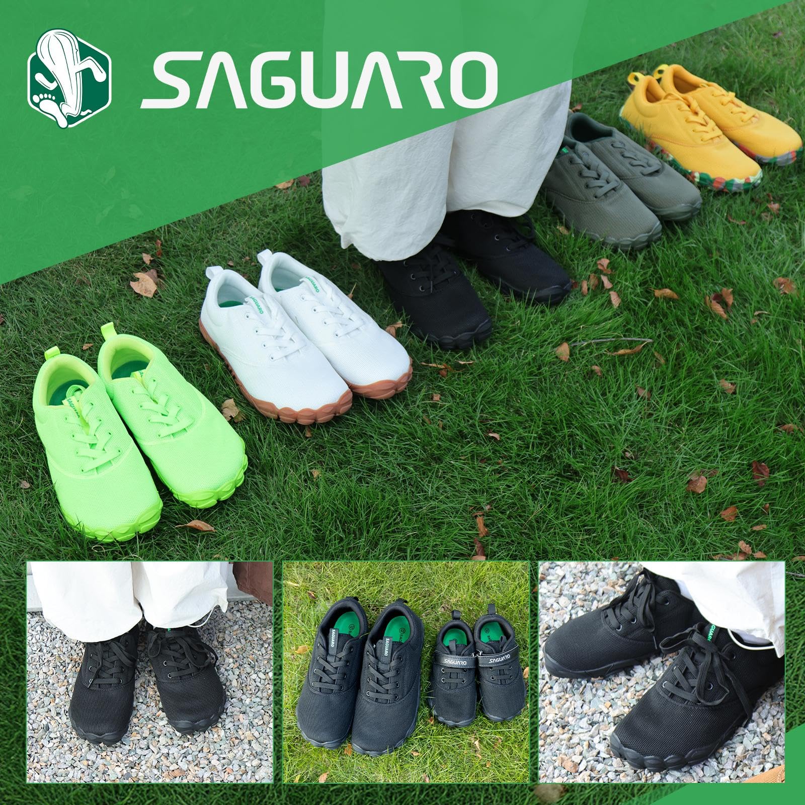 SAGUARO Unisex lekkie i antypoślizgowe minimalistyczne buty barefoot, rozmiary 36-48