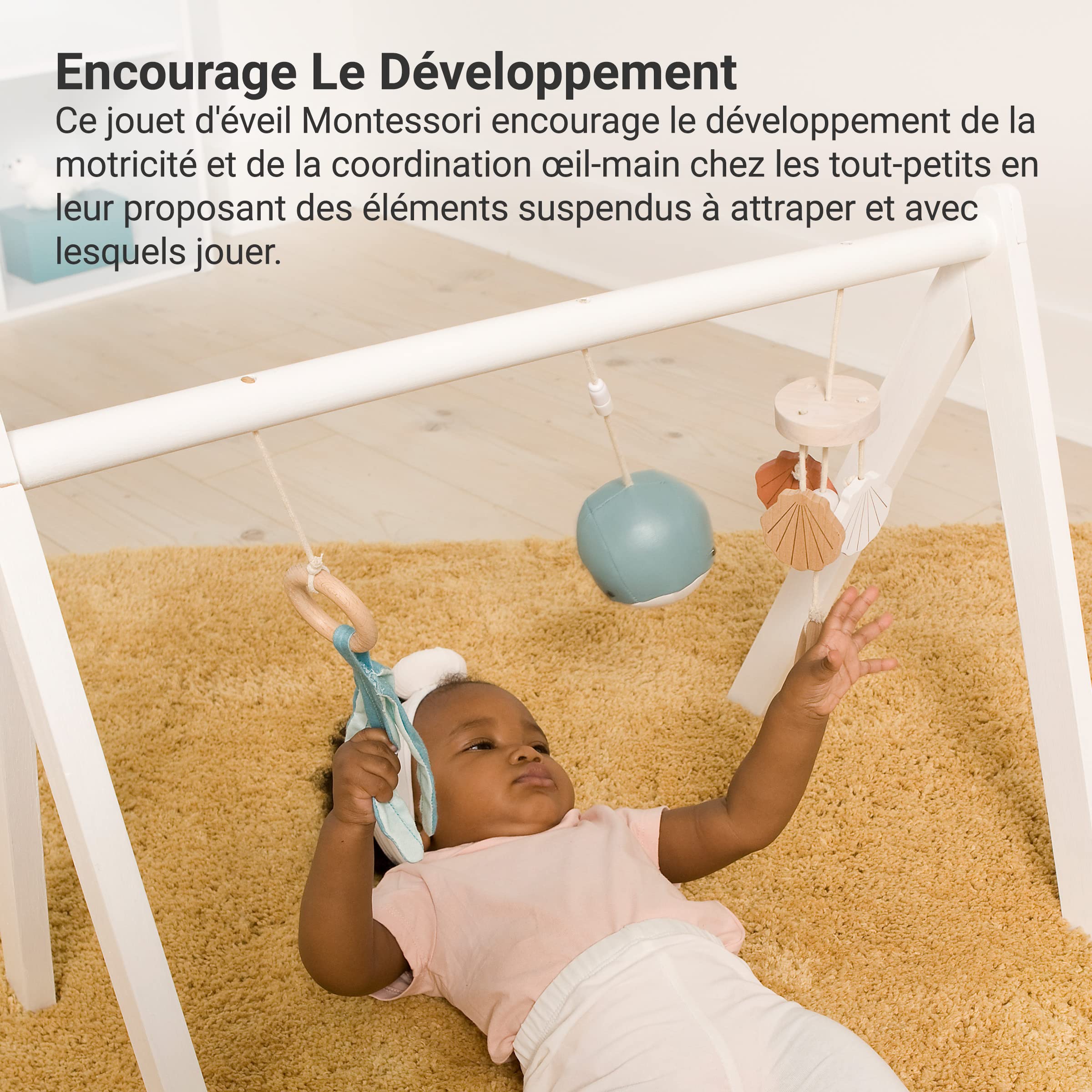 Little Big Friends Arche d'Eveil Jouet Montessori développe la motricité de bébé | Océan