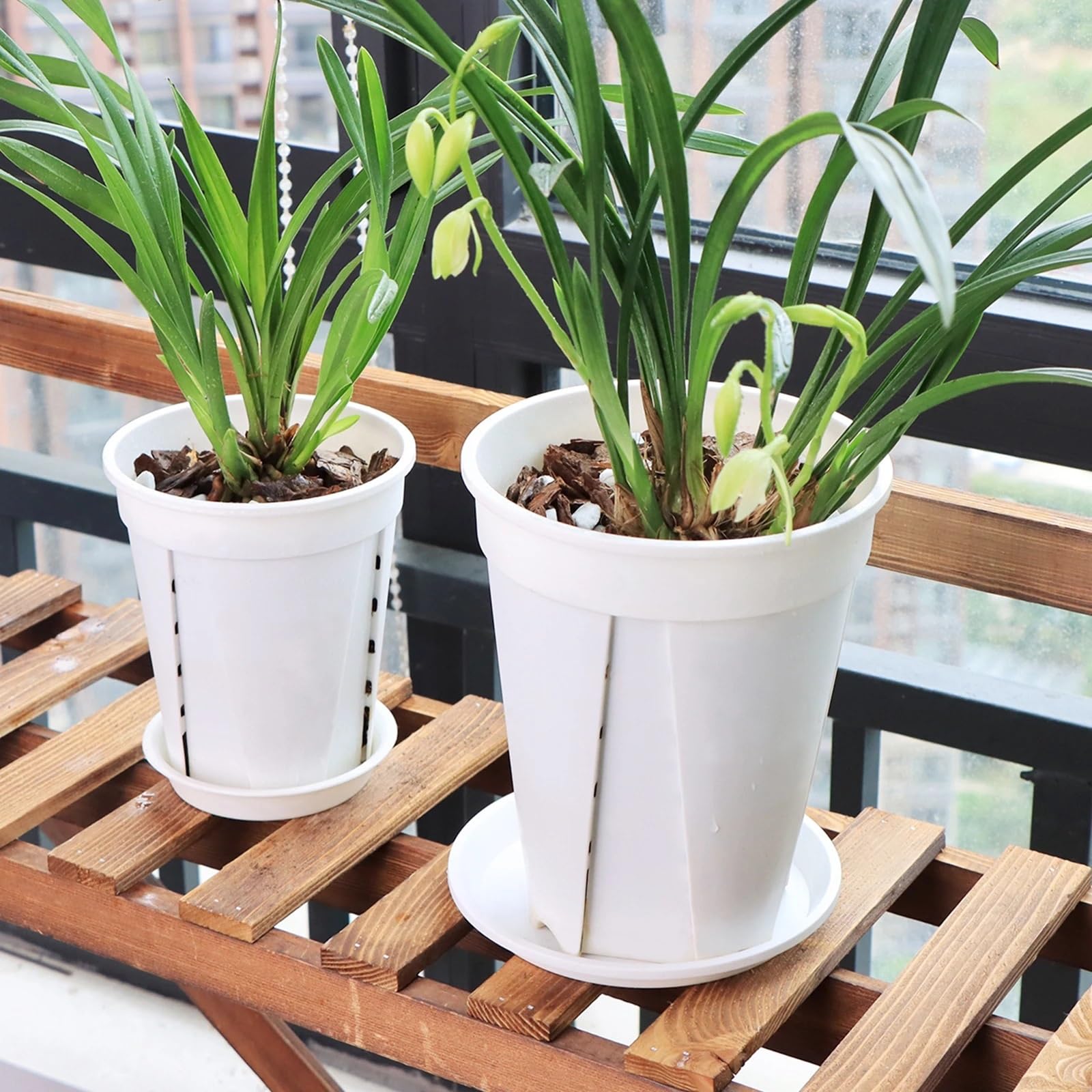 Bandejas de goteo for platillos de plantas, 6 piezas, bandejas de plástico resistentes for macetas, ideales for jardineras de flores en interiores y exteriores Bandeja Para Macetas(8.7 inch-22.1cmx6PC