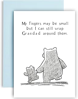My Fingers May Be Small but I can Still Wrap Grandad Around them - Gifts from grandchildren - Fathers Day Cards – Grandad Birthday card – Fathers day card for Grandad Birthday gifts - A5 (My Grandad)