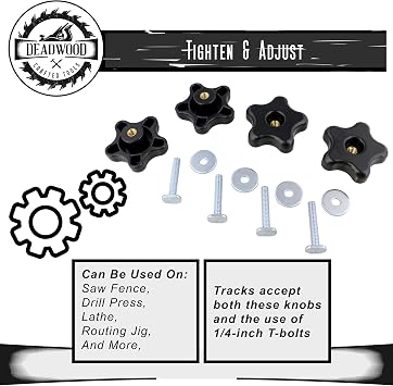5 Star Knobs Kit Threaded Knob Washer Bolt with Knob Jig Knobs 4-Pack