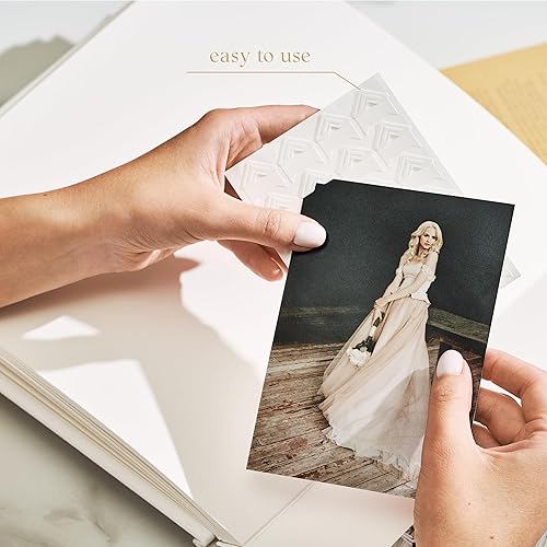 Miniatura 6 de Álbum de recortes prémium para libro de invitados de boda y fotos familiares, 100 páginas para varios tamaños, 4 x 6, 5 x 7, 6 x 8, 8 x 10 pulgadas,