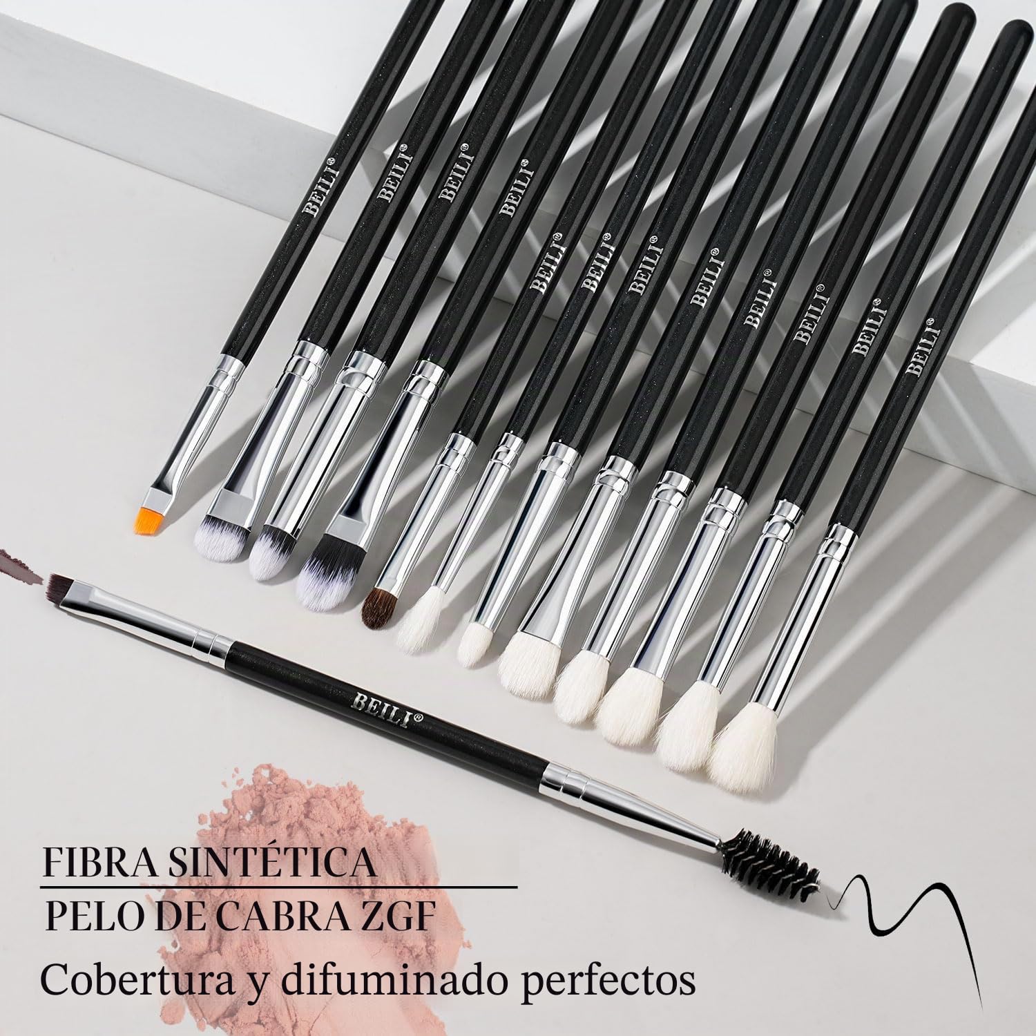 BEILI Set de Brochas de Maquillaje 20 Piezas Profesional Pinceles de Maquillaje Pelo de Cabra Natural Premium Synthetic Brochas de Maquillaje Para Cara y Ojos, Rubor, Contorno, Corrector, Eyeshadow