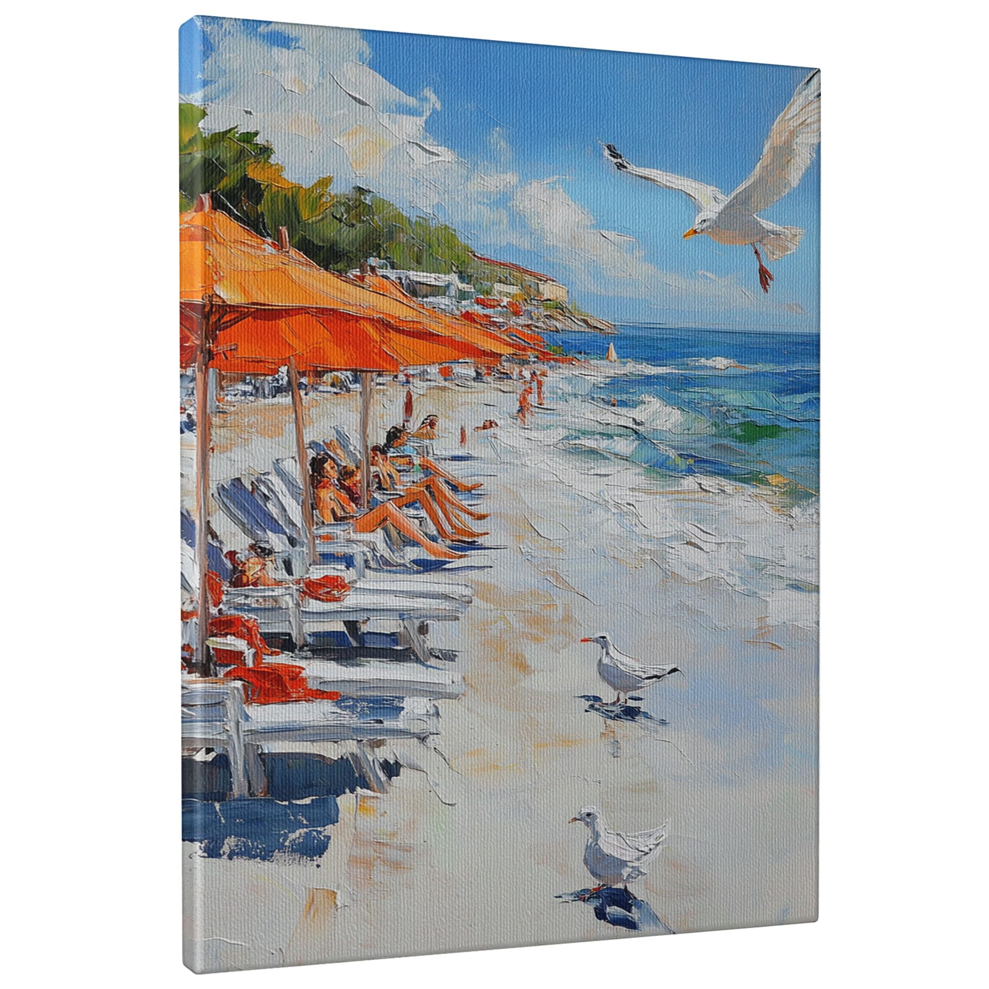 Amazon.com: Summer Beach Canvas Wall Art, Orange Yellow Seaside