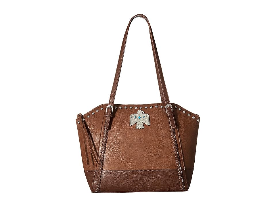 

American West Guns and Roses Large Zip Top Tote (Clay) Tote Handbags
