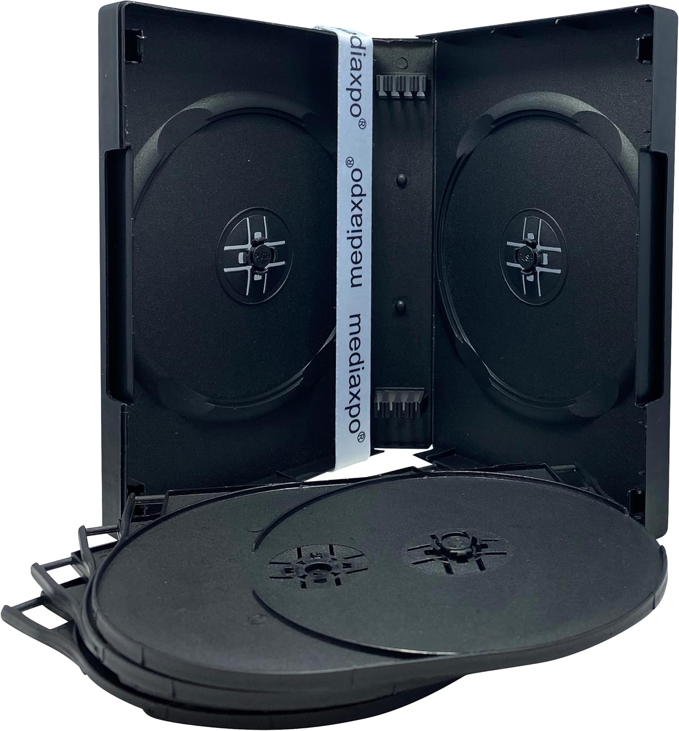 Mediaxpo Space-Saving Multi DVD Case - Holds up to 10 Discs - Clear Plastic Cover - Keep Your Media Safe and Organized (Pack of 50)