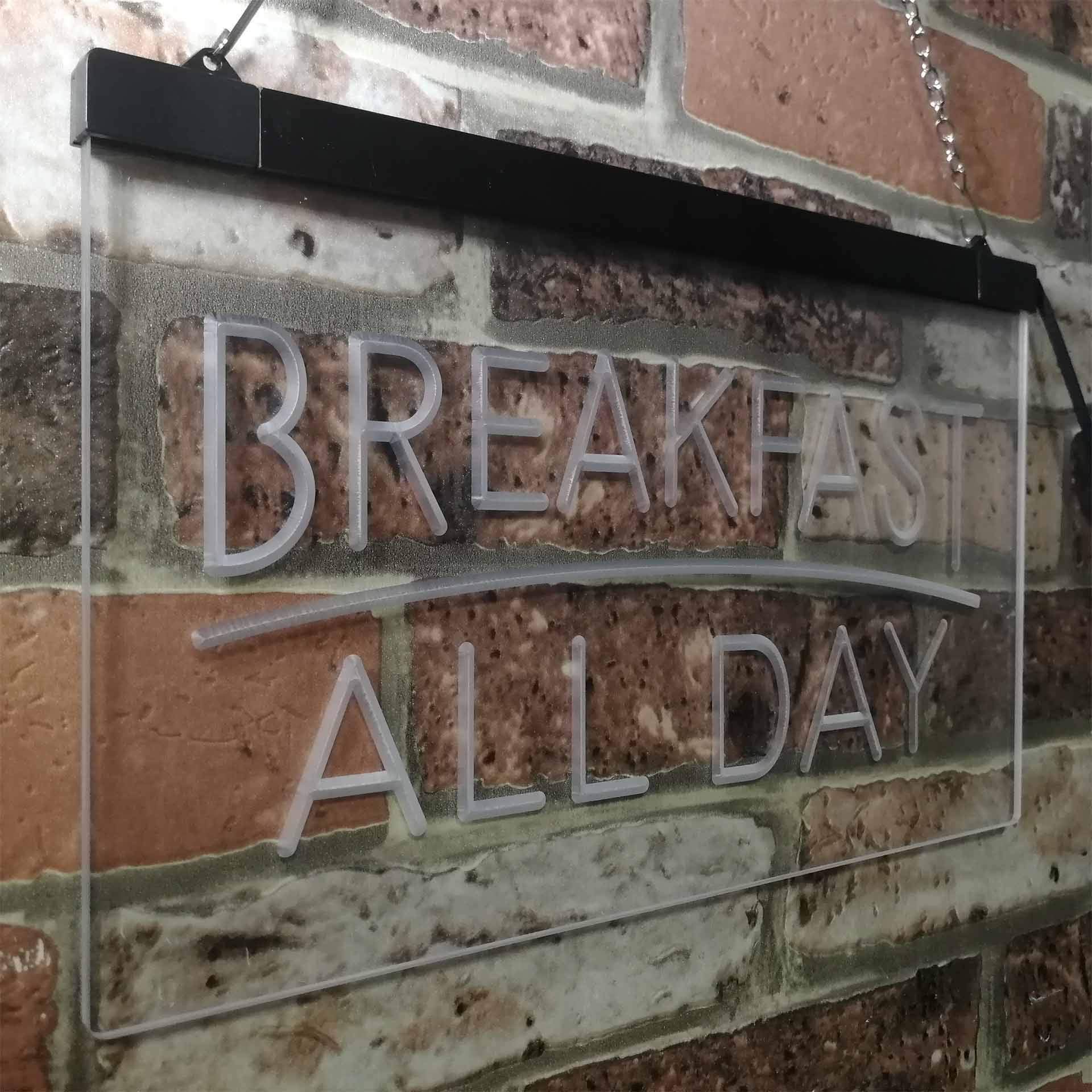 ADVPRO Breakfast All Day Open Restaurant Café Dual Color LED Barlicht Neonlicht Lichtwerbung Neon Sign Weiß & Orange 300 x 210mm st6s32-i0311-wo