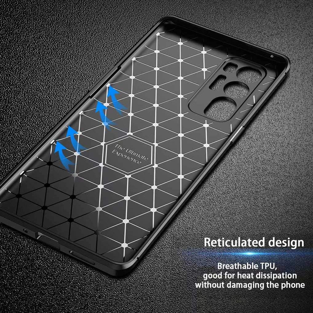 Liner Cover Per Oppo Find X3 Neo - Custodia Sottile In TPU Morbido Con Paraurti A Cuscino D'Aria E Dissipazione A Nido D'Ape (Rosso) - 2
