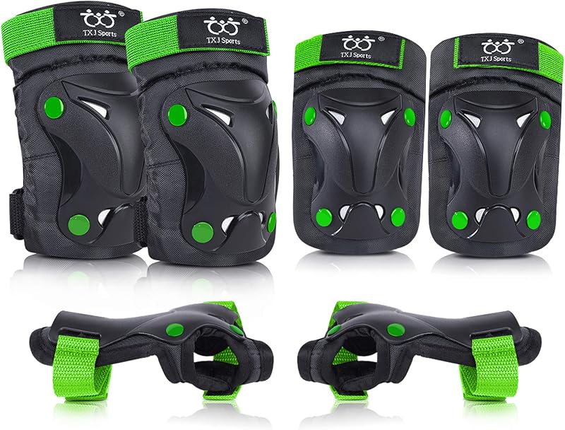 Kids/Youth Knee Pads Elbow Pads with Wrist Guards Protective Gear Set | Skate Knee Pads 6 Pack for kids 3-14 Years Skateboard Sports Skateboarding Roller Skating Bicycling