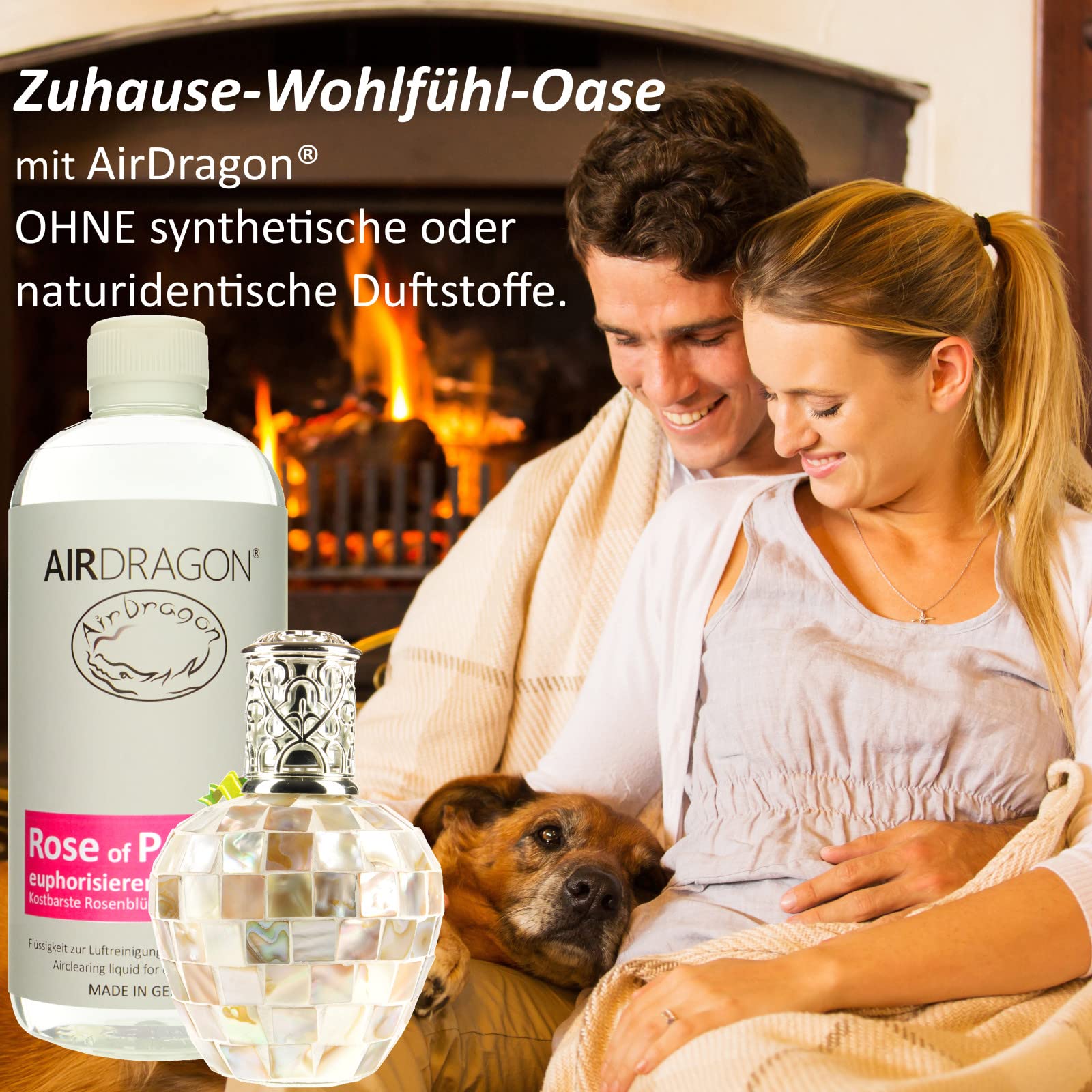 AIRDRAGON® Zestaw zapachowy • NEUTRAL + RÓŻA PERSIA • 2 x 1 litr • Do każdej lampy katalitycznej • Bez sztucznych substancji zapachowych • Premium naturalny zapach do pomieszczeń