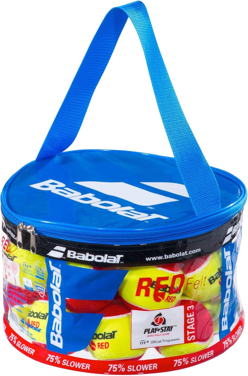 Babolat Unisex's Felt X24 Ball Basket, Yellow/Red, One Size