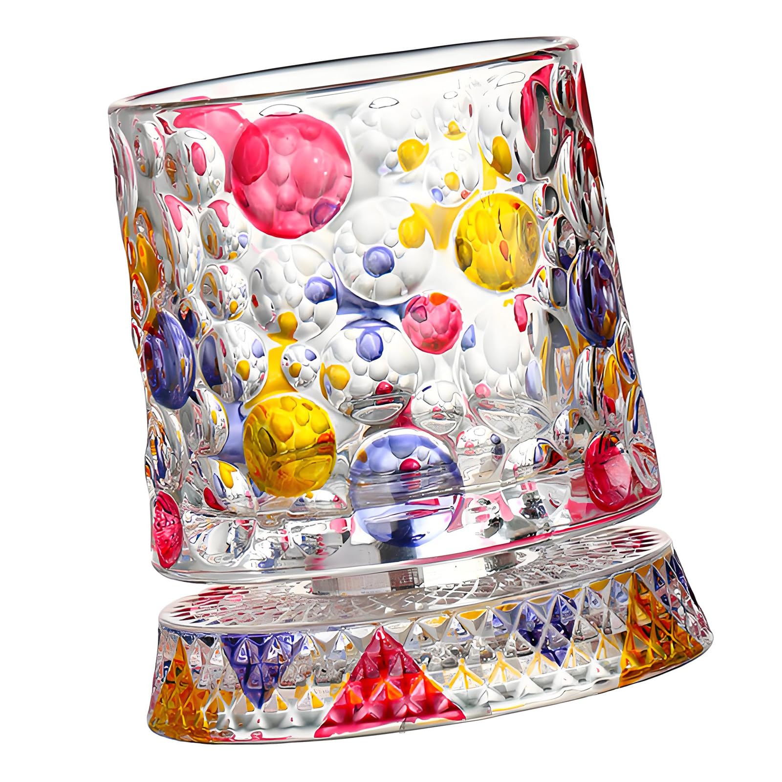 Hsyzygian Rotating Whiskeys Glasses Drinkware Decorative Drinking Cup with 360 Degree Swivels Base for Cocktail Party Drinking Decorative Cup with Degree Swivels Base