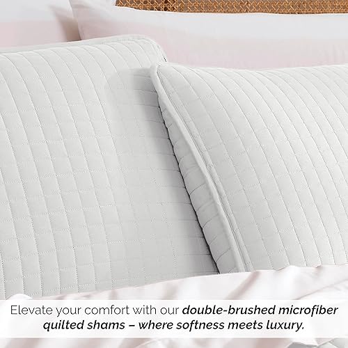 Vista 27 de Fundas Southshore Fine Linens Vilano Springs, para almohada, acolchadas, Microfibra, Pizarra, 20" x 36" 01 - Blanco brillante