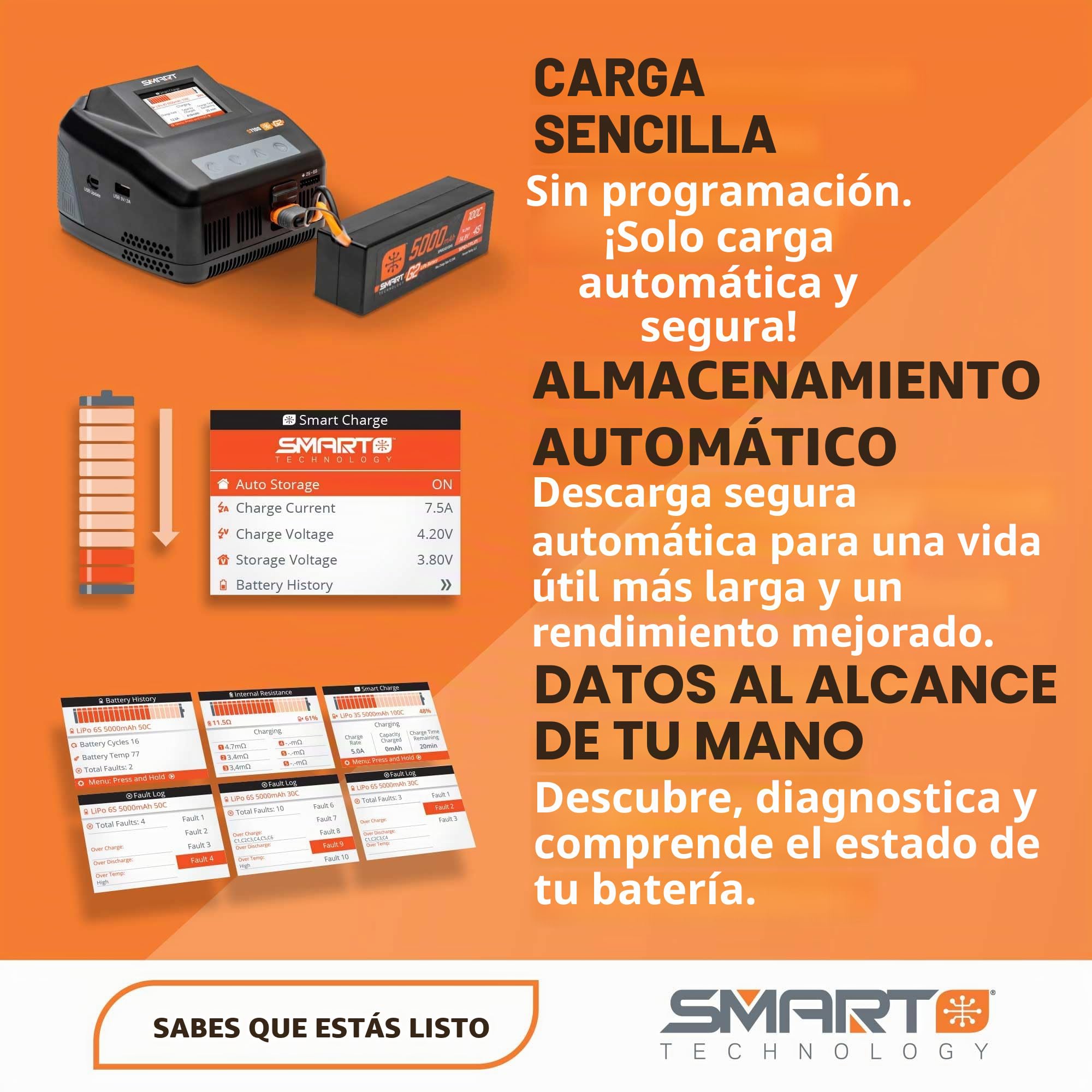 11,1 V 5000 mAh 3S 100 C Smart Hard Case Batería: IC5