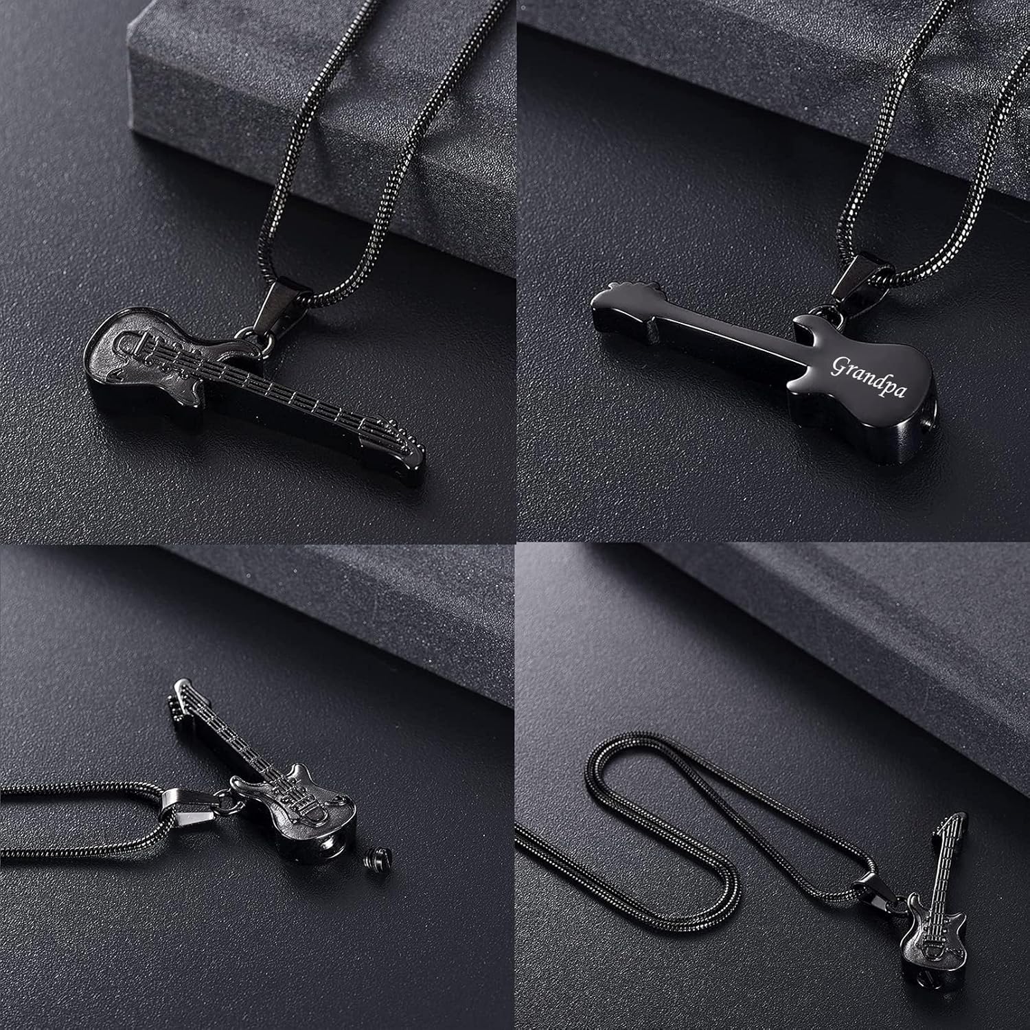 Charms Urn Necklace for Ashes Guitar Guitar Cremation Jewelry for Ashes Stainless Steel Memorial Jewelry -in Loving Memory - Image 3