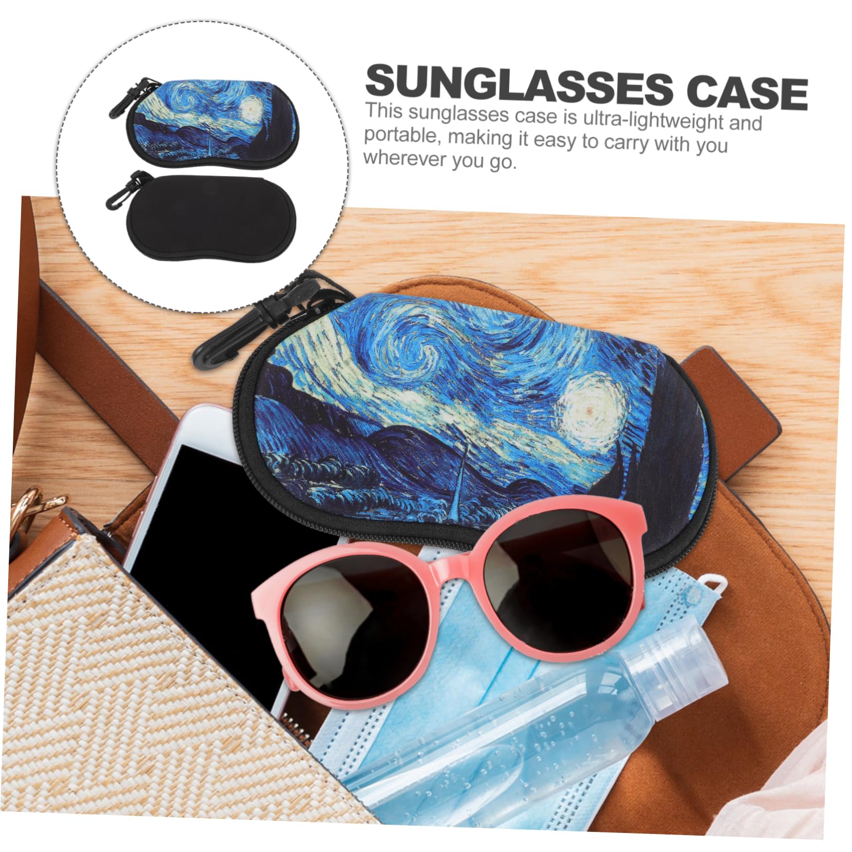 BESPORTBLE Sunglasses Organizer Estuche Gafas De Sol Titular De Gafas Bolsa Viajar Portátil Organizador De Viaje Para Gafas De Sol Estuche De Anteojos De Cuero Neopreno