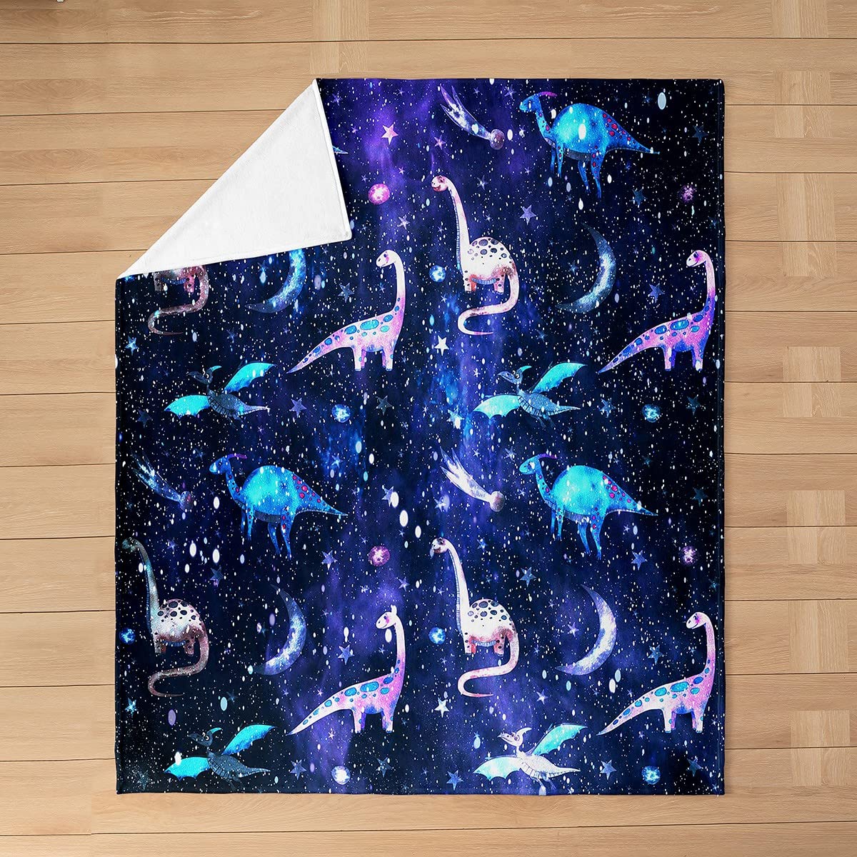 Jejeloiu Coperta In Pile Di Flanella Per Bambini - Dinosauri E Arcobaleno - 76x101 Cm - Morbida Microfibra - Divano E Cameretta - 4