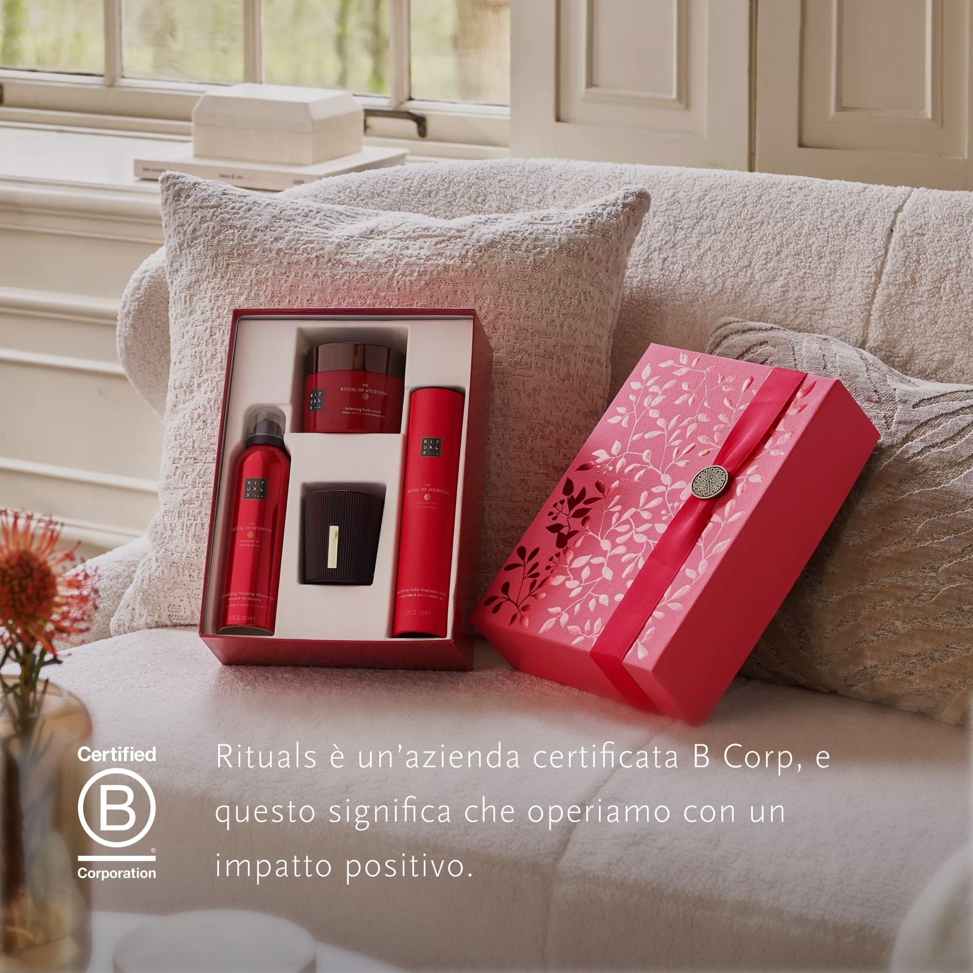 RITUALS Cofanetto regalo donna The Ritual of Ayurveda, Large – Set regalo donna con prodotti per la cura del corpo arricchiti con rosa indiana e olio di mandorle dolci – Set bagno riequilibrante