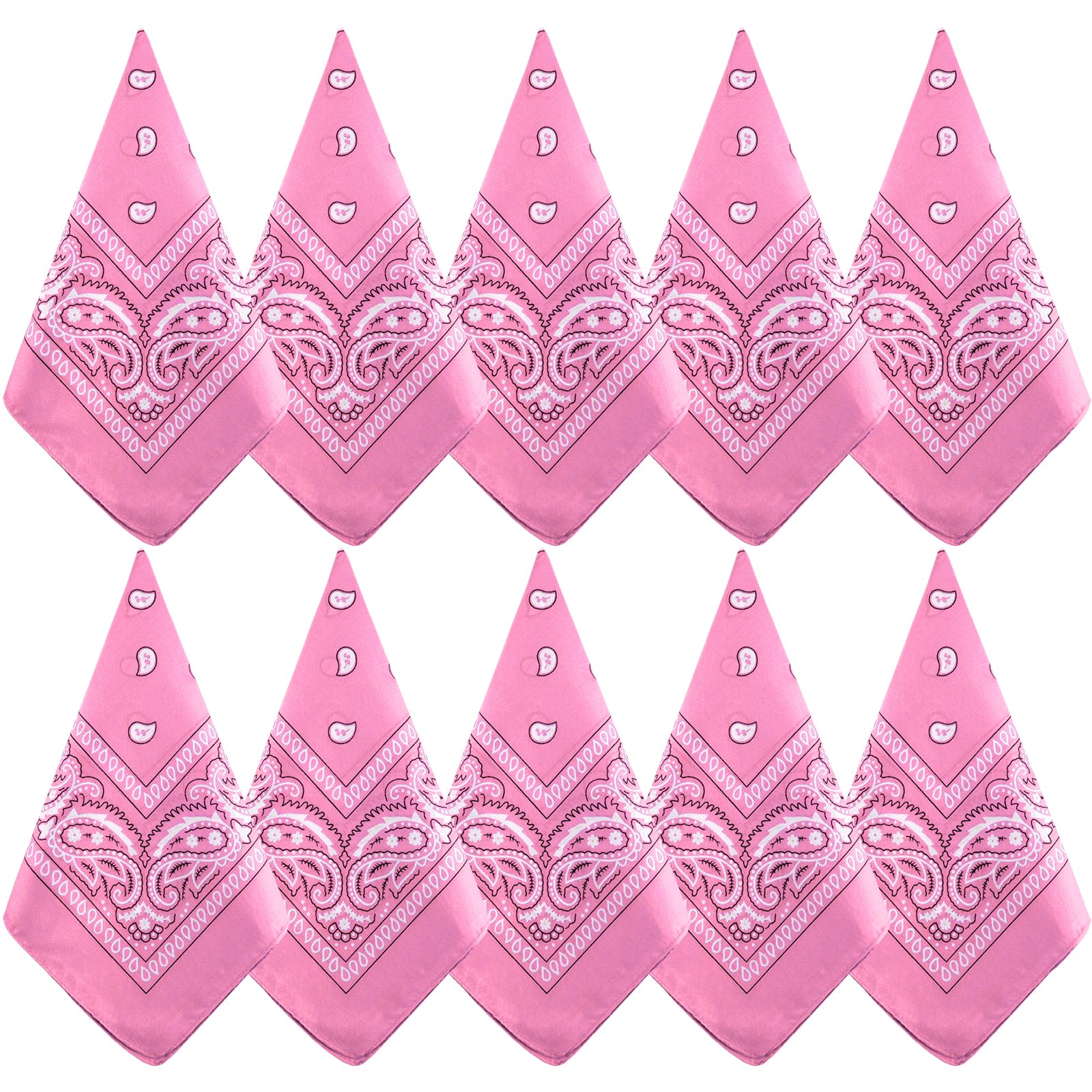 NACHLYNN 10/20pcs Paisley Bandanas Assorted Bandanas Cowboy Polyester Headbands Square Scarf Headwear