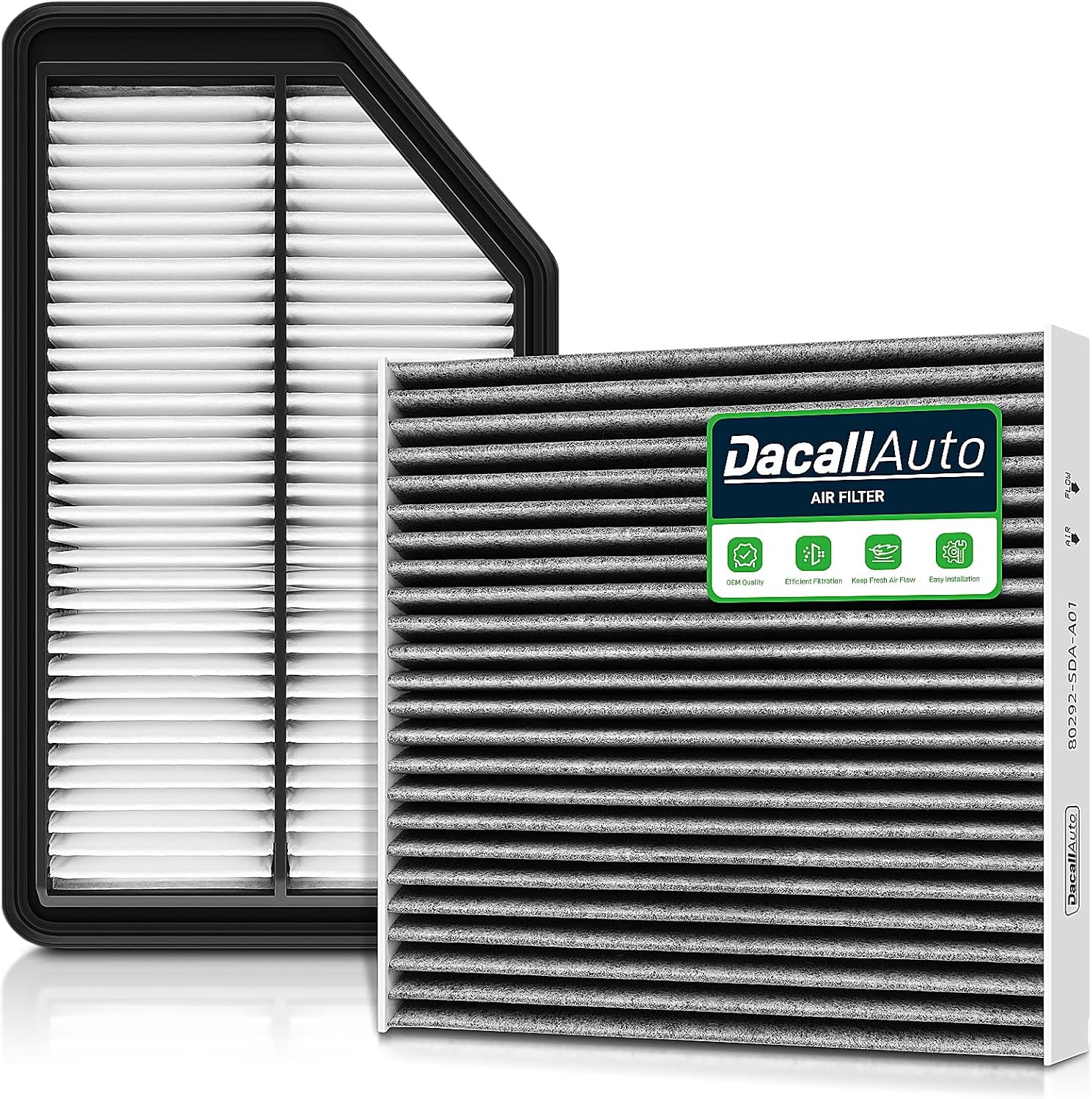 Engine & Cabin Air Filter Set for Honda Odyssey V6 3.5L 2011 2012 2013 2014 2015 2016 2017; Replace 17220-RV0-A00, 80292-SDA-A01