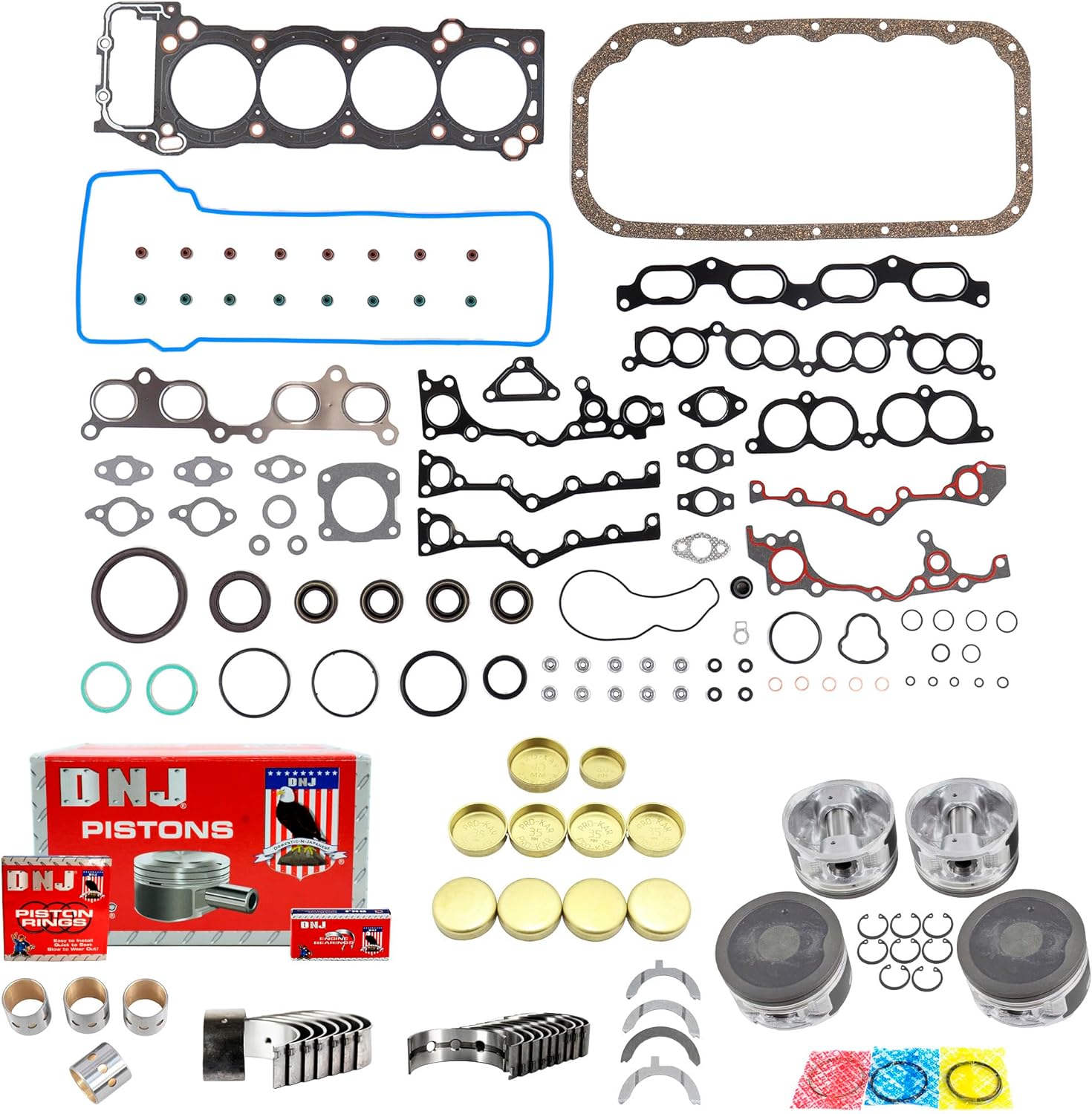 DNJ EK938 Engine Rebuild Kit for 1995-2004 Toyota Tacoma 2.4L L4 16V DOHC 2438cc