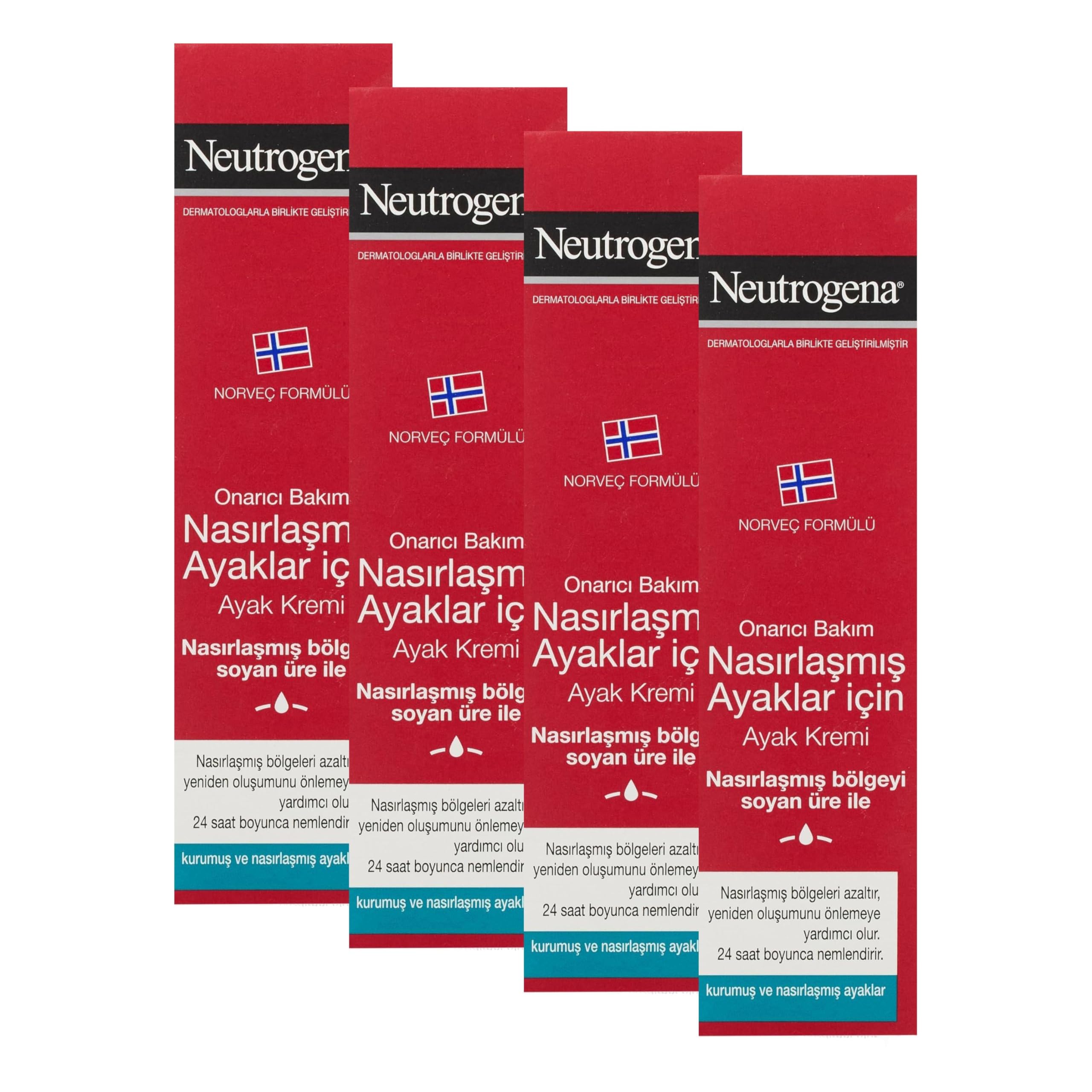 neutrogena norveç formülü nasırlaşmış ayaklar için ayak kremi (50 ml) (4 paketi)