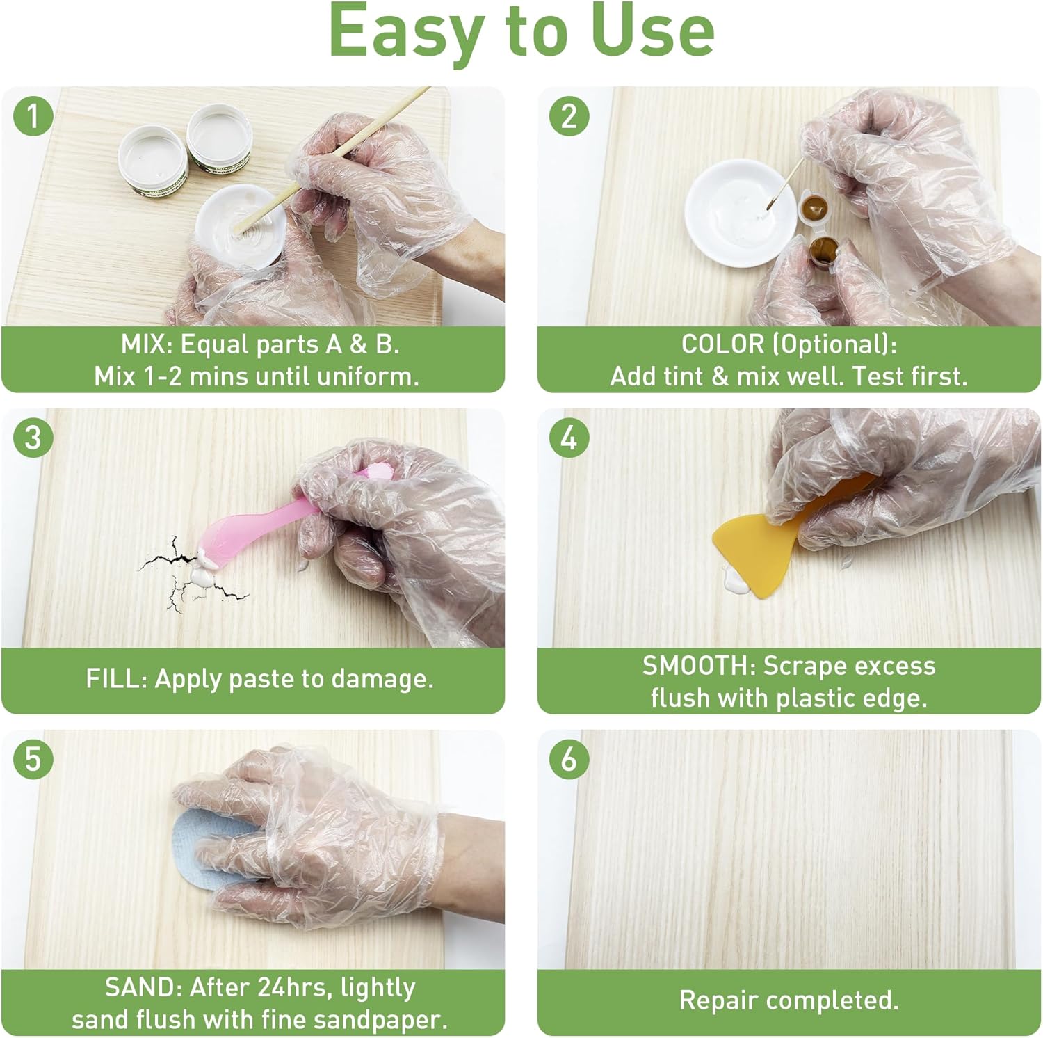 Surface Repair Kit for Tubs, Tiles, Countertops - Fixes Chips, Cracks, Scratches, Holes (Fiberglass, Porcelain, Stone, Acrylic) - Image 5