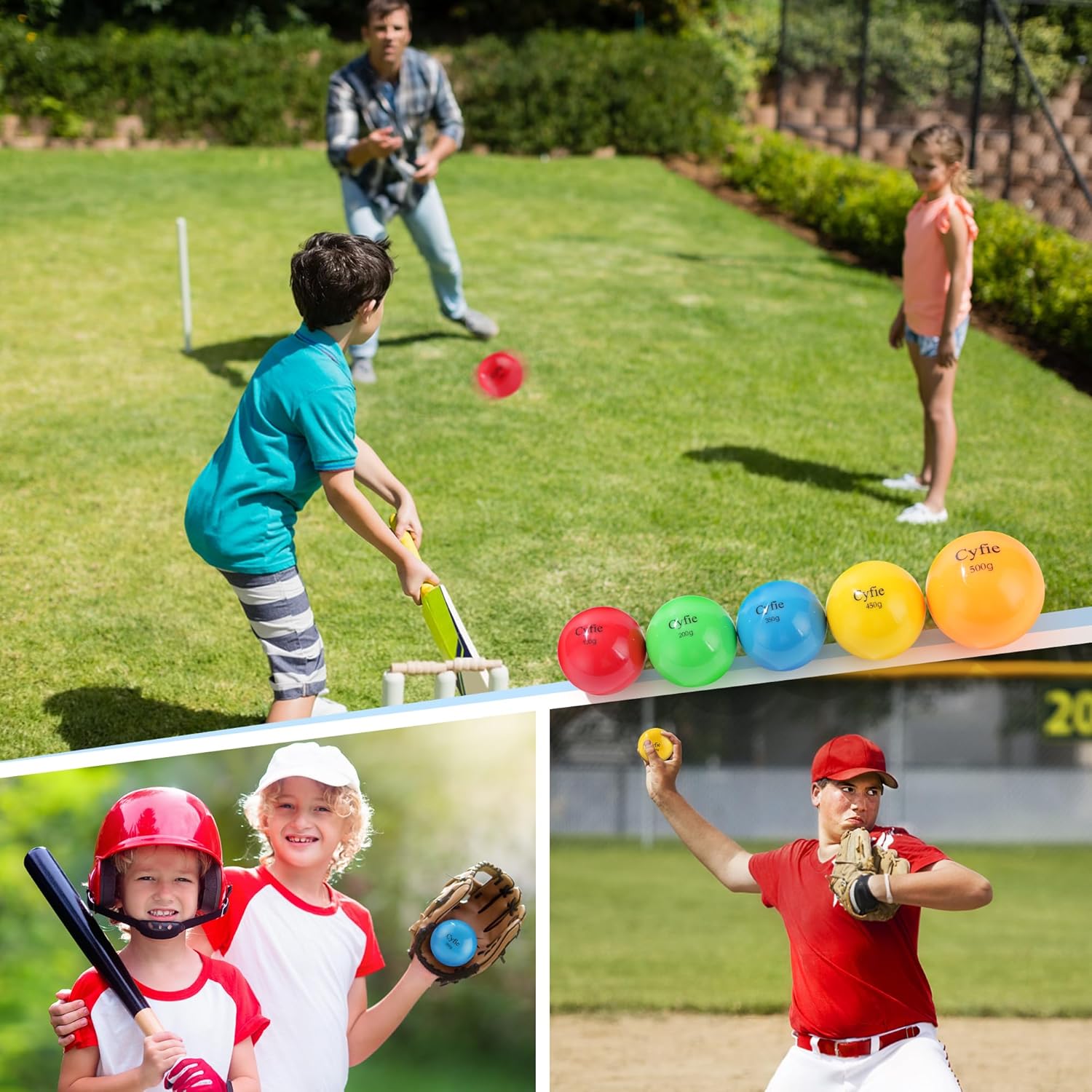 Cyfie Heavy Weighted Baseball/Softball for Hitting，Heavy Balls for Hitting, Batting Training, Pitching Practice and Throwing(6-Pack)