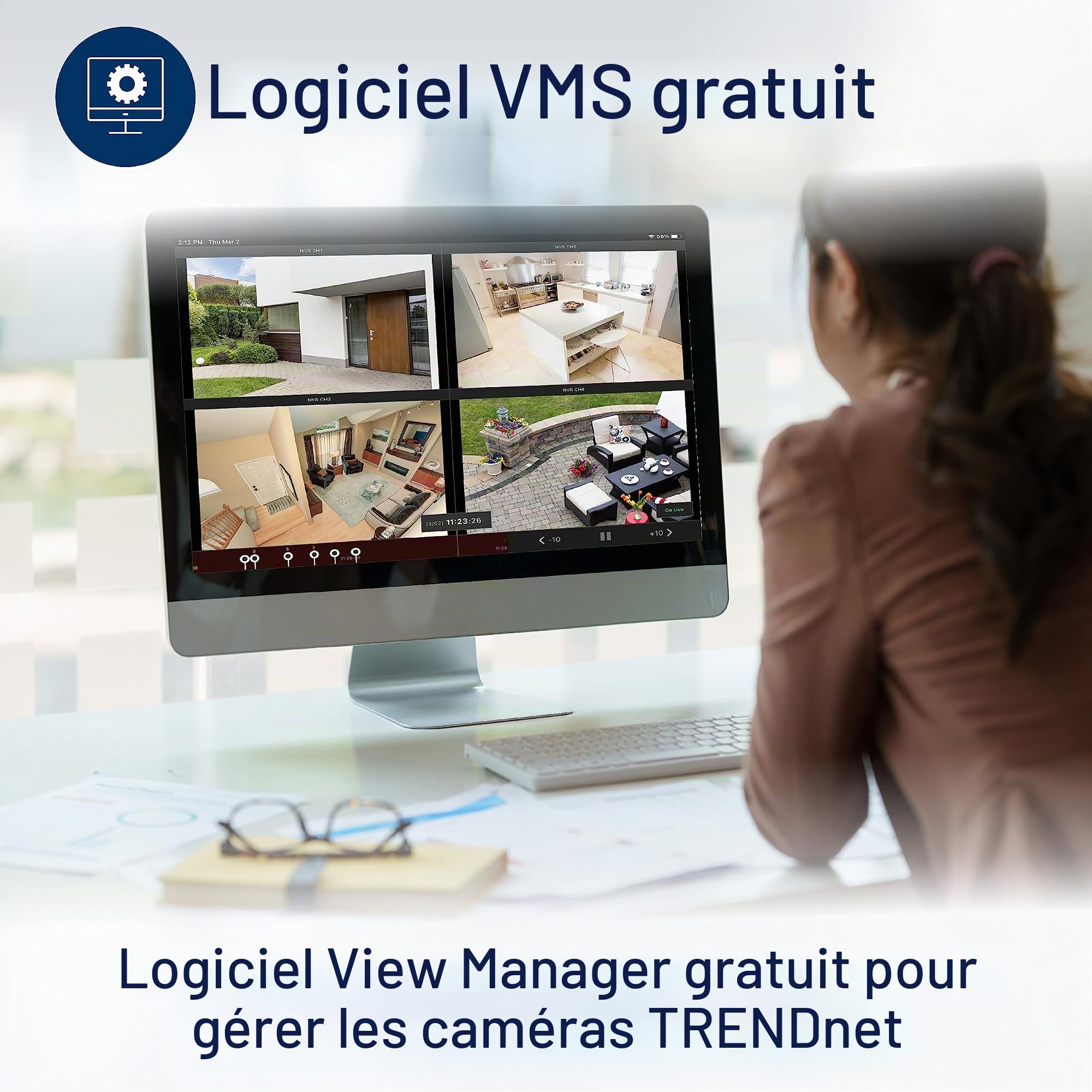 TRENDnet, TV-IP1515PI, Intérieur Extérieur 5MP H.265 PoE IR Caméra réseau à Tourelle Fixe, boîtier classé IP66, Vision Nocturne IR jusqu'à 30 m (98 Pieds)