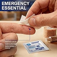 Vista 2 de MED PRIDE Almohadillas de preparación de alcohol estéril, antisépticas, 70% isopropilo, envueltas individualmente, toallitas de grado médico de 2