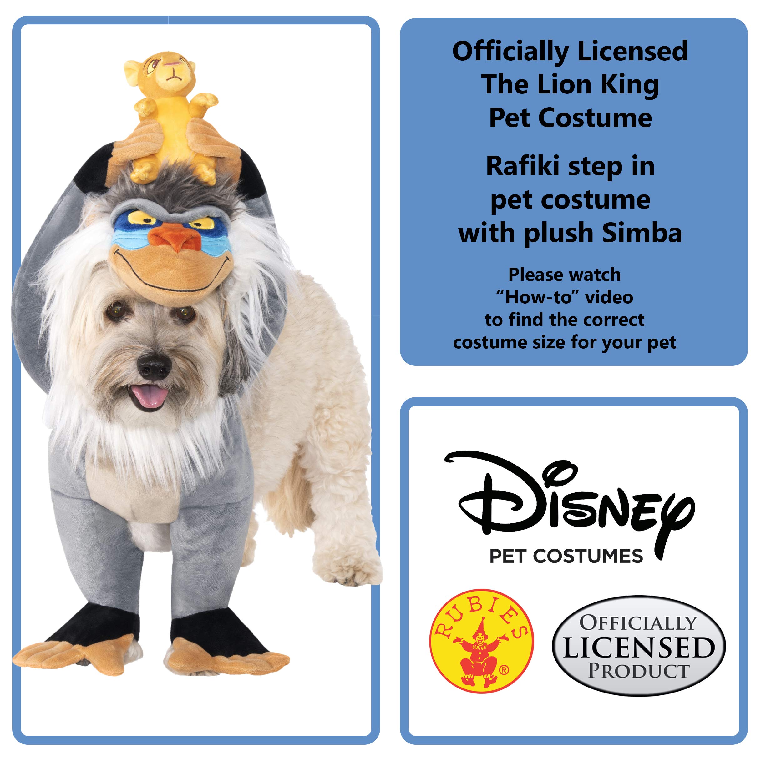 Rubie's Disney König der Löwen Rafiki & Simba Haustier-Kostüm, Größe XL