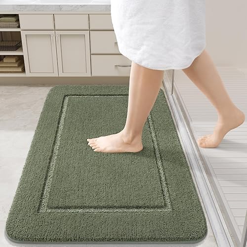 Miniatura 18 de LOCHAS Alfombras de baño, alfombra larga de baño de 24" x 60", alfombra antideslizante lavable para baño, alfombra suave y gruesa absorbente para la