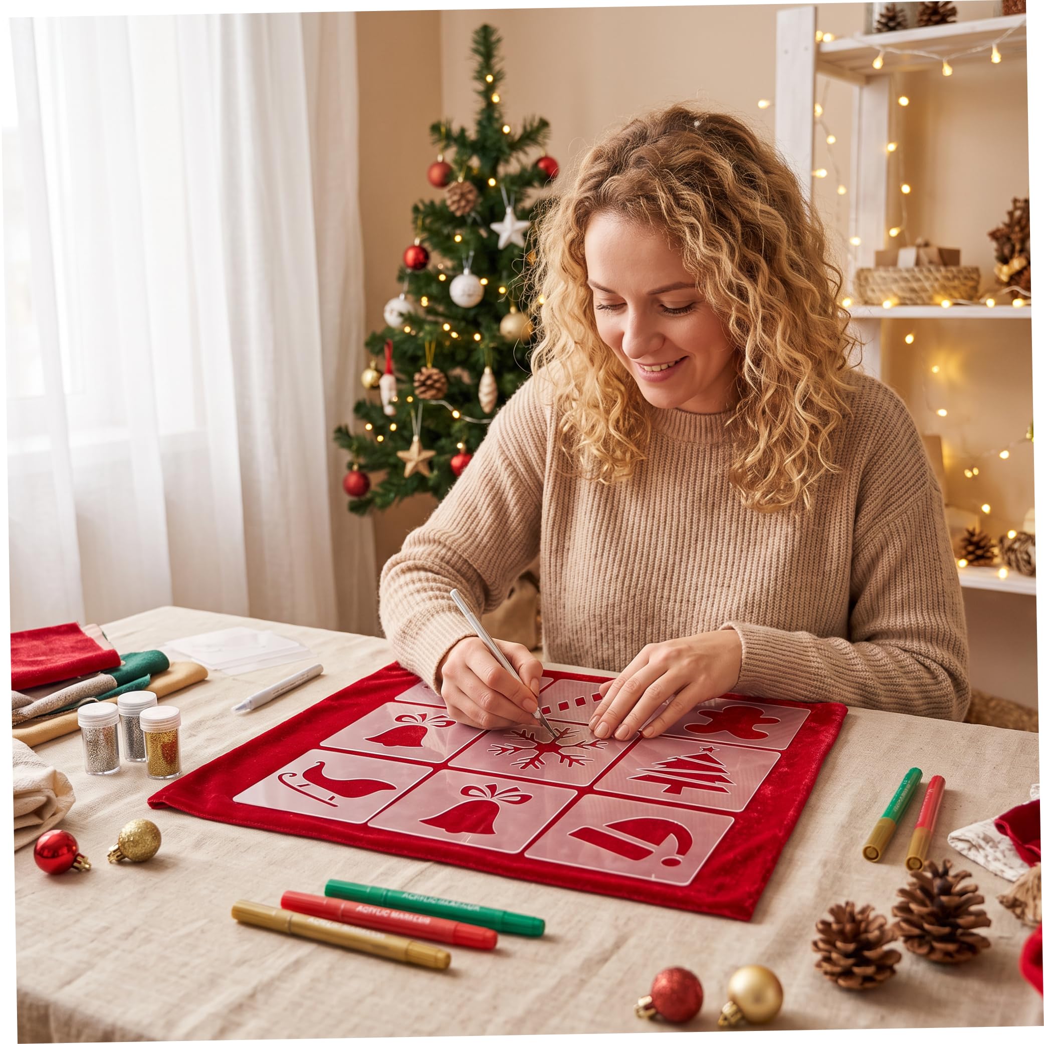 Plantillas de enrutador navideño, herramienta acrílica transparente de 8 piezas para carpintería