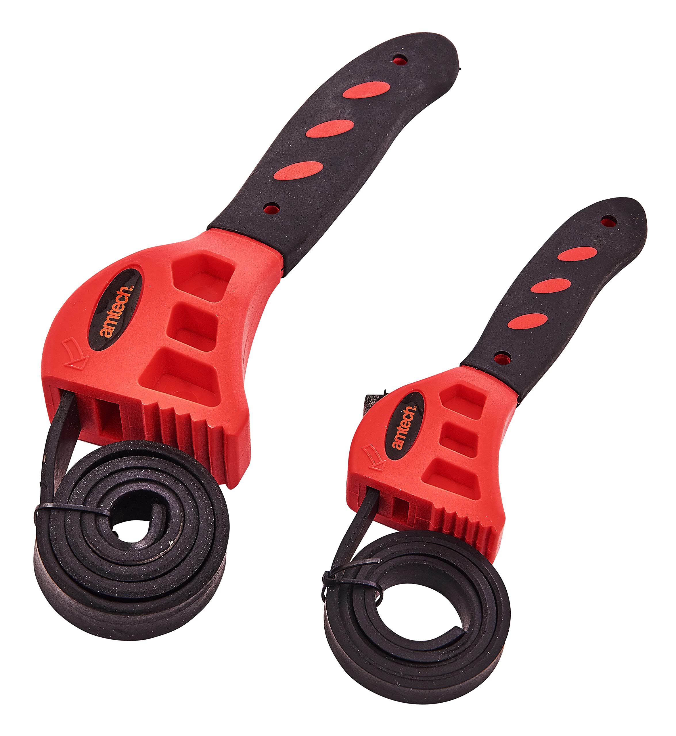2PC STRAP WRENCH SET SMALL/LARGE PIPE DRAIN OIL FILTER LOOSEN TIGHTEN HAND TOOL