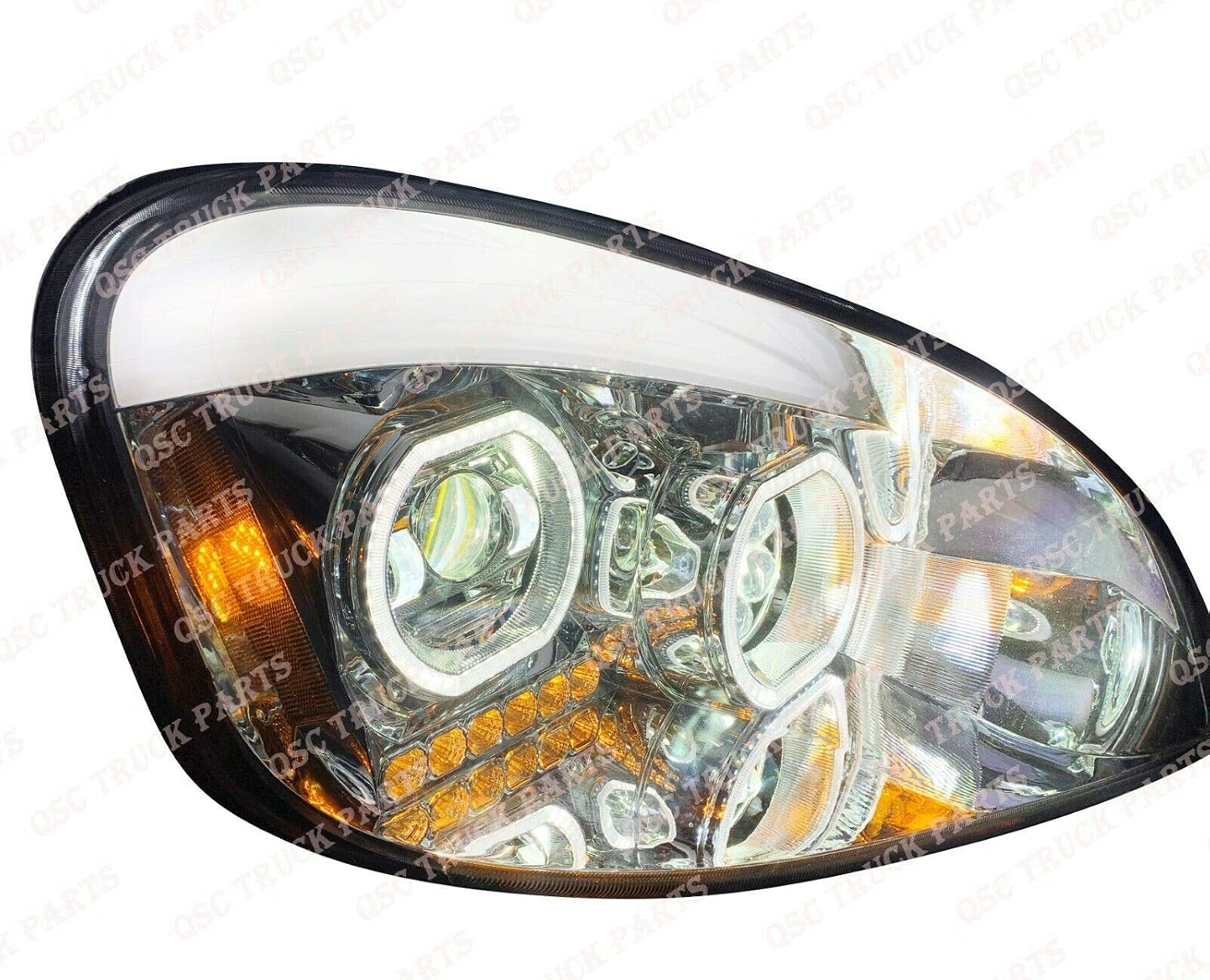 Complete Bumper + LED Headlight & Fog Light for Freightliner Cascadia 08-17