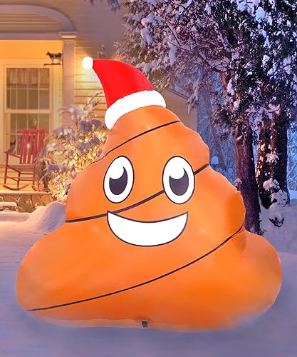 Vista 17 de Holidayana Christmas Inflatables Large 4.5ft Tall Merry Christmas Santa Hat - Inflatable Outdoor Decorations Blow Up X-mas Decorations for Yard