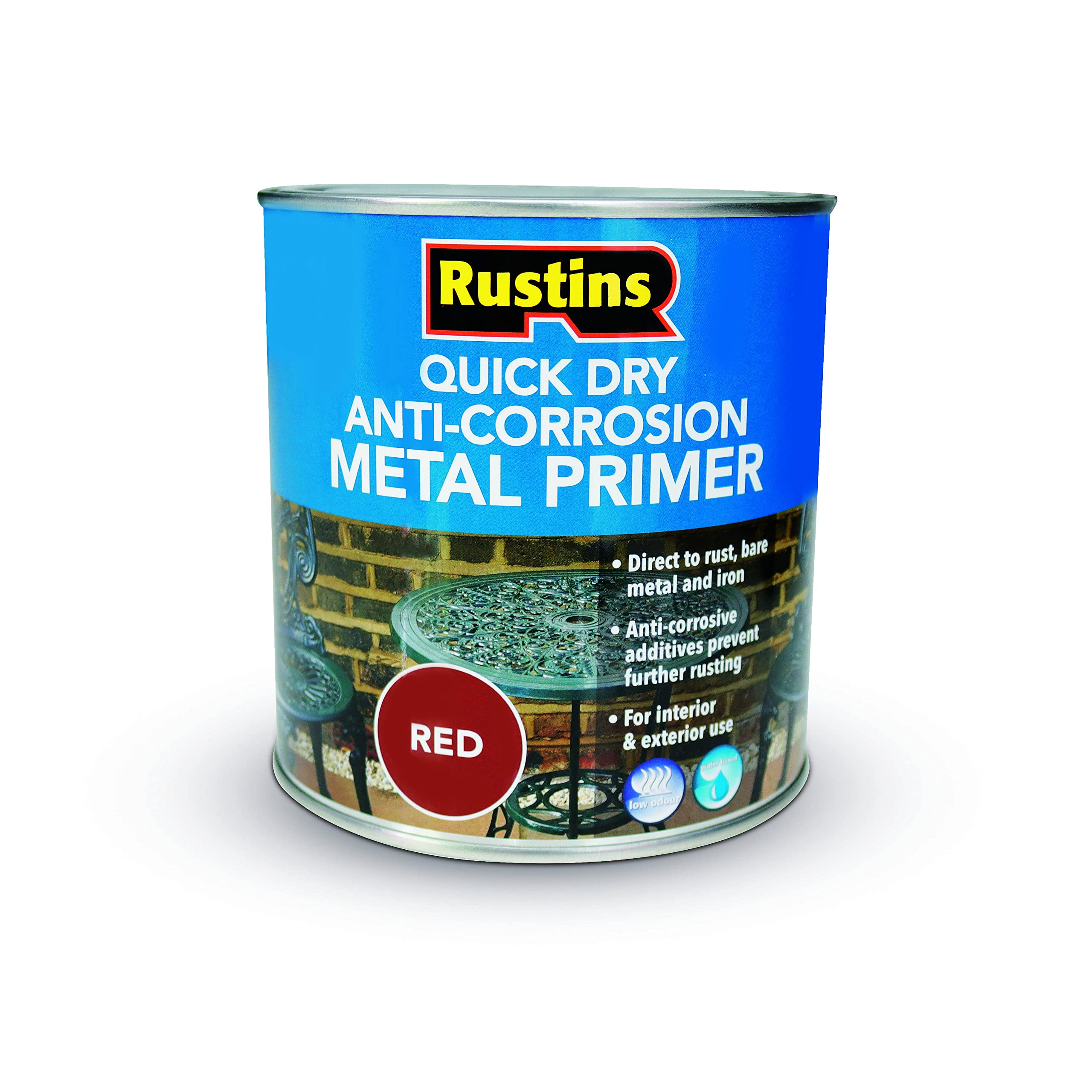 Rustins Red Quick Dry Anti-Corrosion Metal Primer 1L - Fast-Drying Protective Coating For Metal – Prevents Rust & Provides Smooth, Hard-Wearing Finish