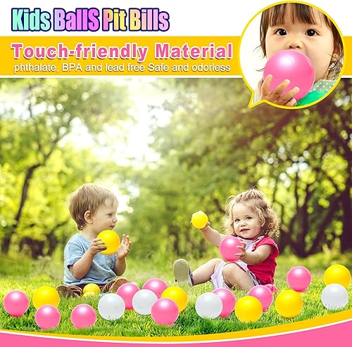 Miniatura 4 de Hovenlay 100 pelotas para niños, bolas de plástico para pelotas, pelotas de juego para bebés pequeños, ideal para piscina de pelotas, parque de