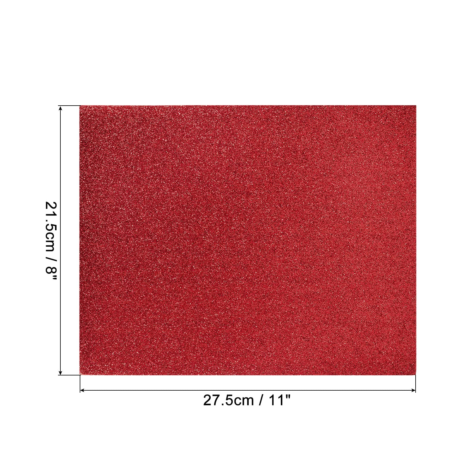 Rebower Glitter EVA Foam Sheets, [for Arts and Crafts Projects] - 11x8 Inch 2mm Thickness/Red / 6 Pcs