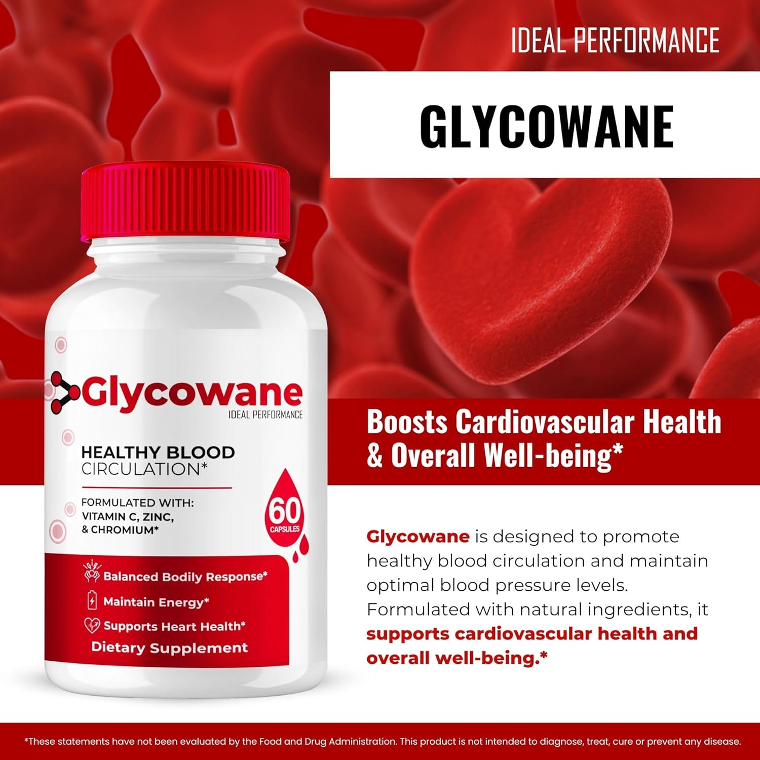 Glycowane Capsules, Official Glycowane Advanced Blood Formula Supplement Pills - Maximum Strength, All Natural Healthy Circulation & Stable Levels, Premium Glyco Wane Health Reviews (2 Pack)
