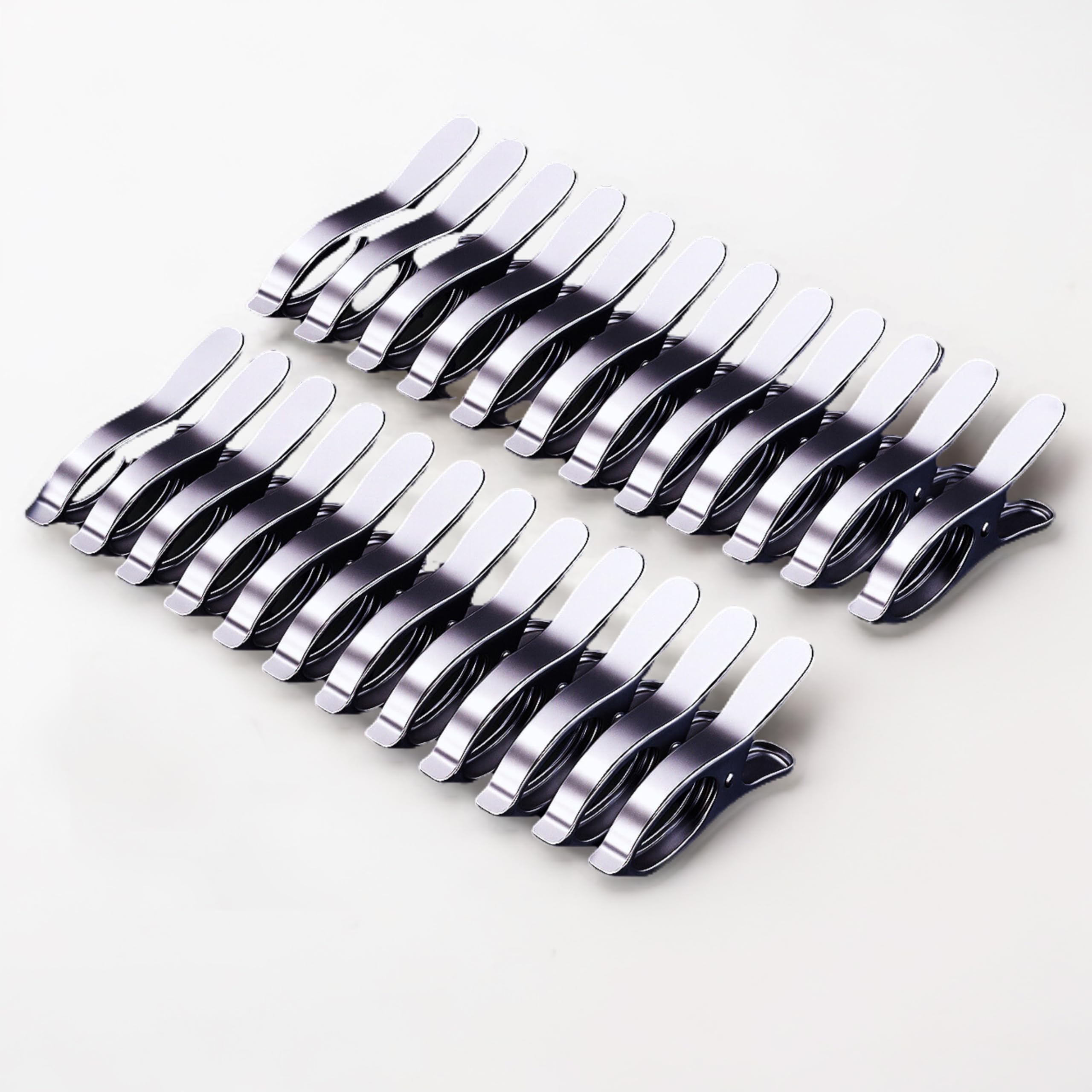 Spewim Heavy Duty Stainless Steel Cloth Clips with Inner Spring | Rust-Free Metal Clips for Drying Clothes | Multipurpose Strong Grip Clips for Balcony, Laundry & Kitchen | Set of 24-image-4