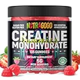 Creatine Monohydrate Gummies for Men & Women-5g of Creatine Monohydrate per Serving - Sugar Free,Vegan, Strawberry Electrolyte Chews, 135 Count