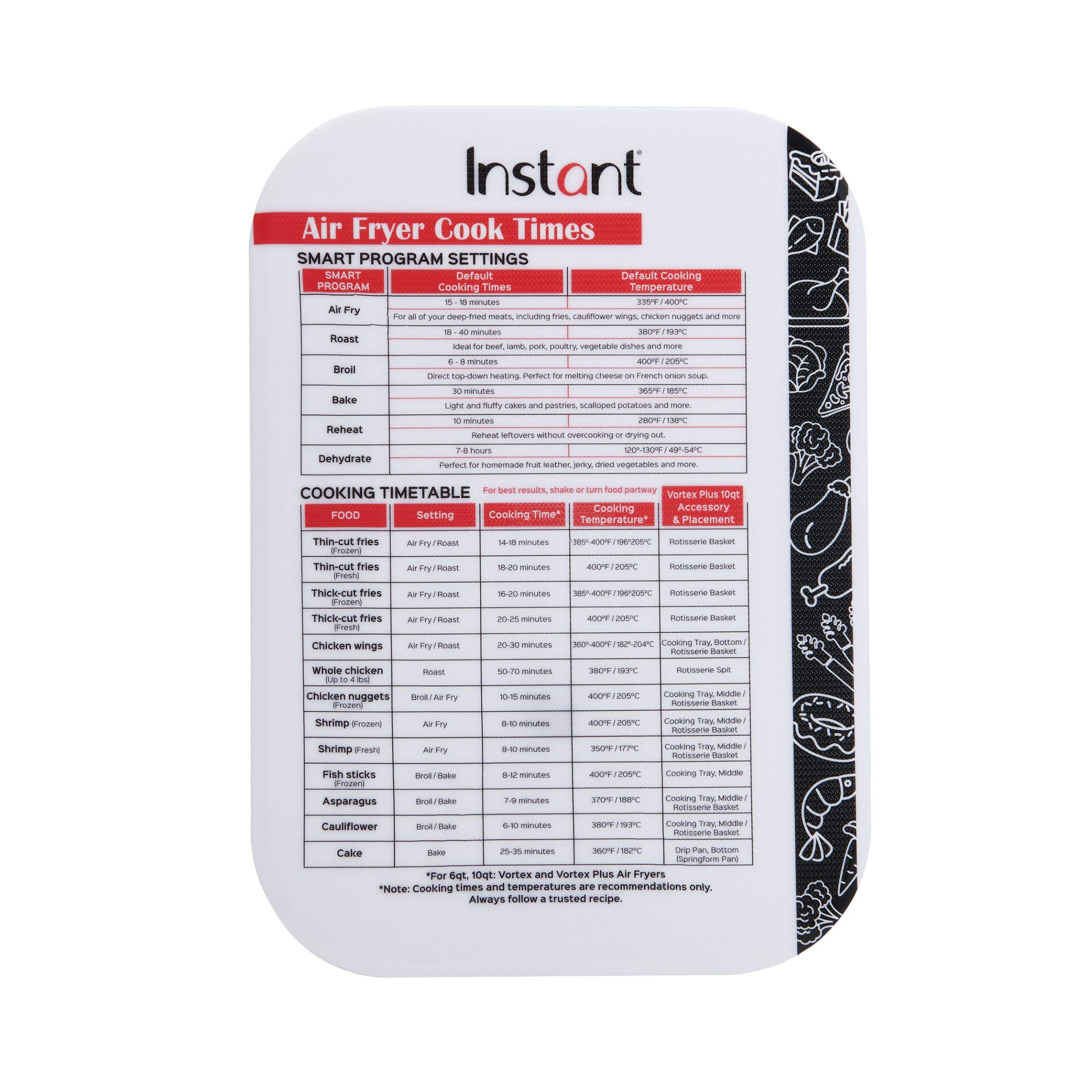instant pot vortex plus air fryer cooking times