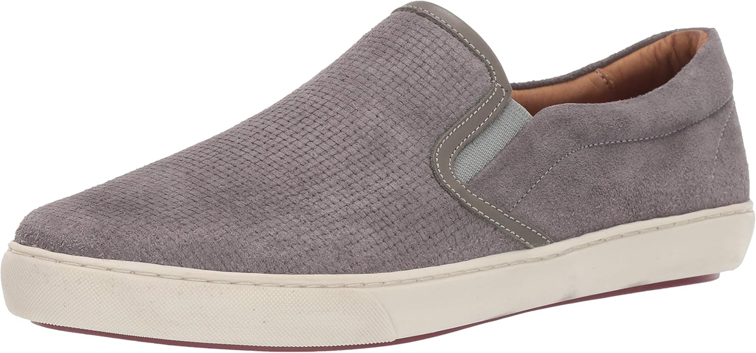 Driver Club USA Mens Genuine Leather Made in Brazil Maui Slip On Sneaker, Grey Suede, 9.5 M US
