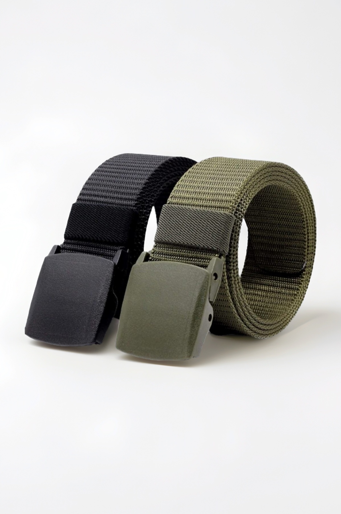 Nylon Belt, nylon fabric belt, unisex nylon belt, Hole free plastic flap buckle Canvas Waist Belt (pack of 2)