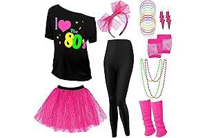 19 Pcs 80s Costume Set: A Style Explosion of the Decade!