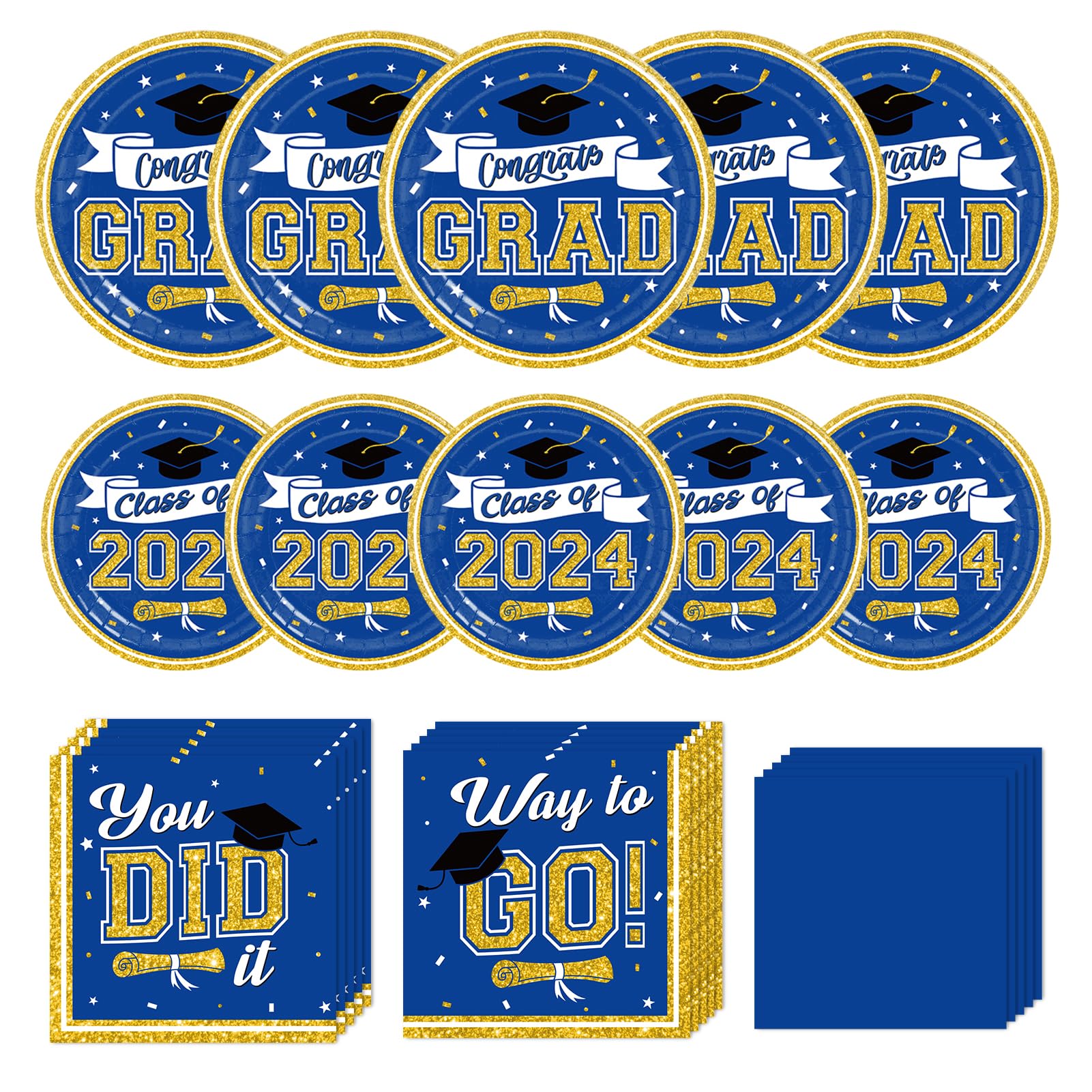 Snapklik.com : DAZONGE Graduation Decorations Class Of 2024 Blue And Gold