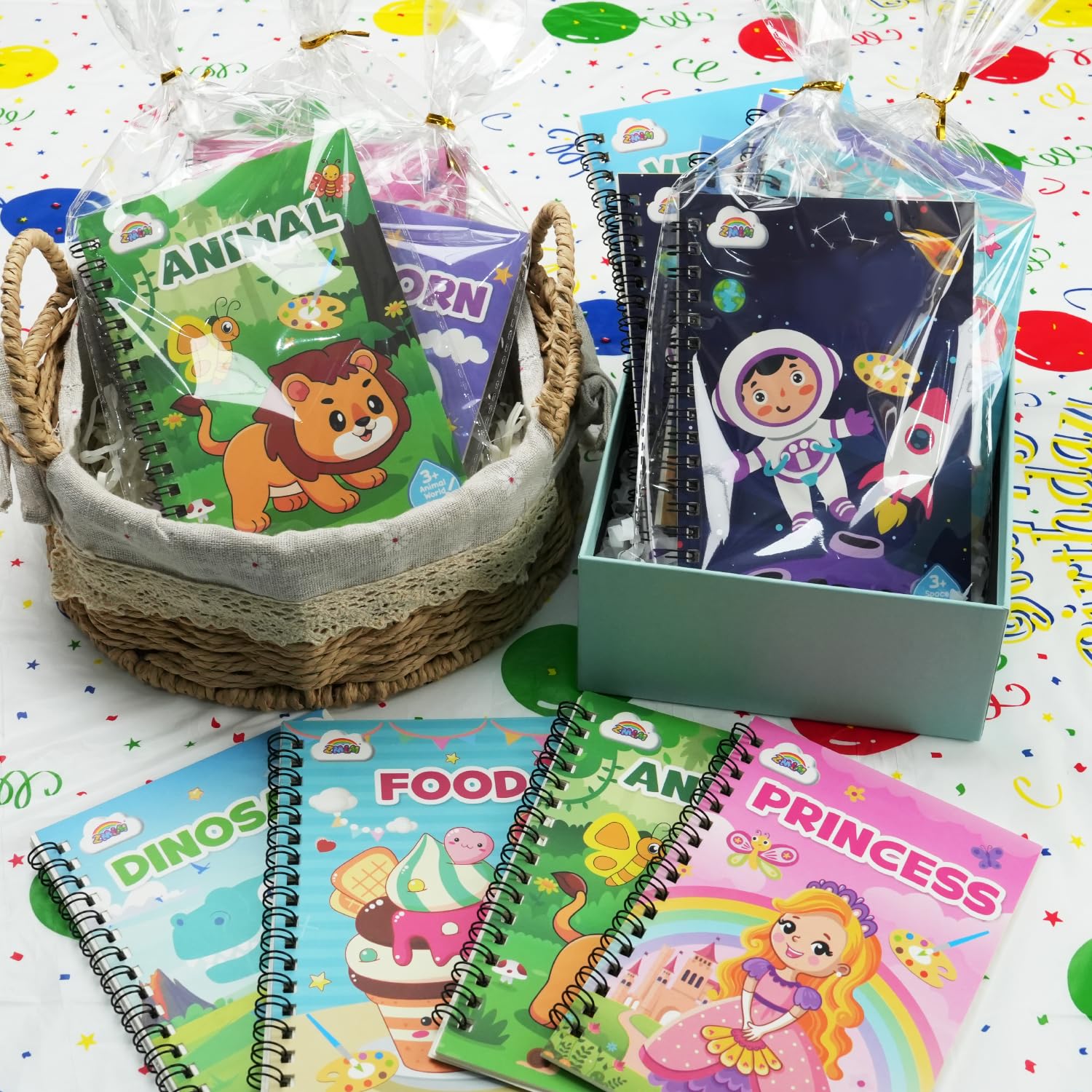 ZMLM Libros de Colorear con Agua para Detalles Cumpleaños niños, Regalos Cumpleaños Colegio invitados Juguetes, Livros de colorir infantis Manualidades Niños para 3 a 9 Años(24 Clásico)