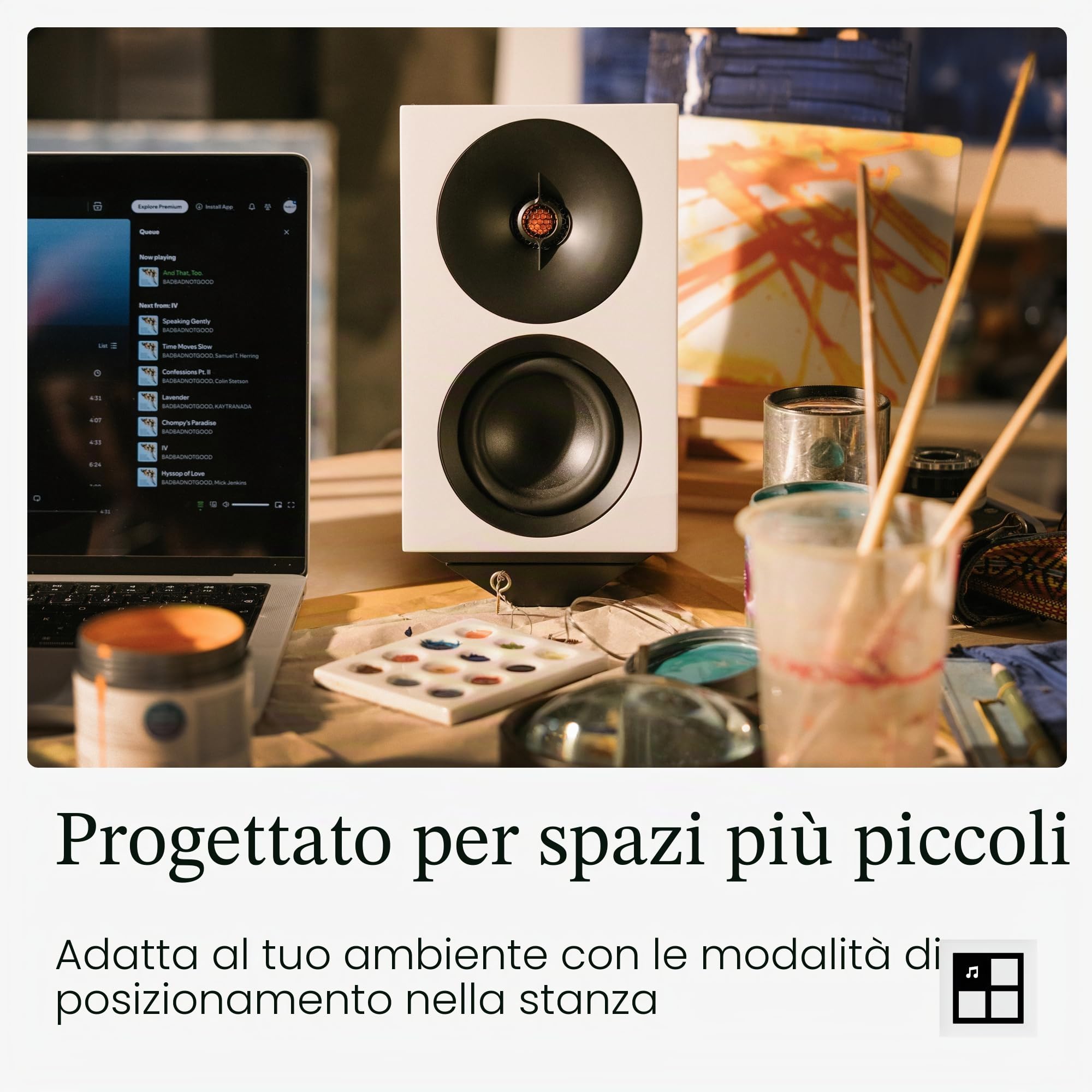 Cambridge Audio L/R S - 100W Diffusori Stereo Attivi Compatti con Bluetooth aptX HD, USB Audio, Ingressi Aux & Ottico, Uscita Subwoofer, Telecomando, Room Positioning, DynamEQ – Noce