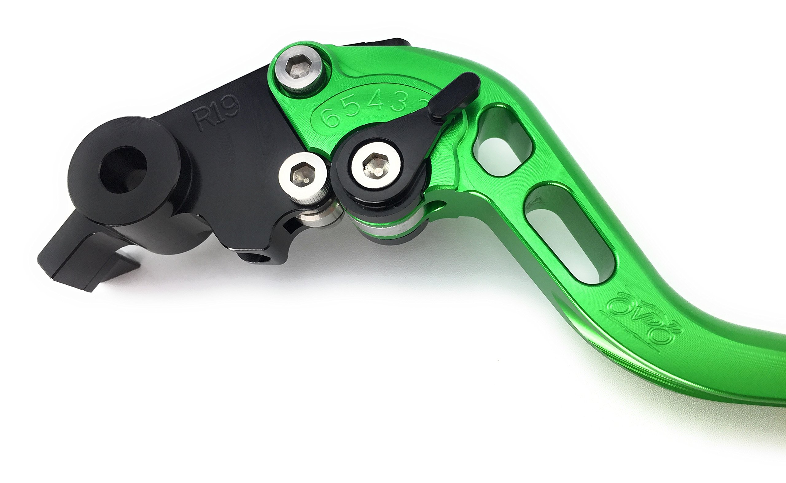 AVDB-moto Paire de leviers courts compatible avec Kawasaki ZZR 1400 Performance Sport 2016-2018 (Vert/Noir)